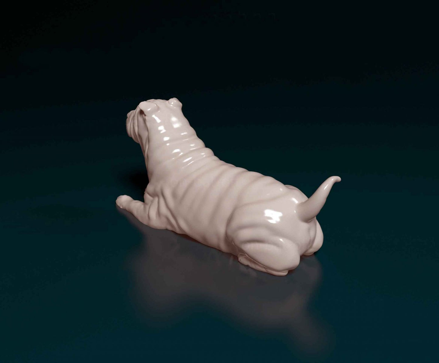 Shar pei dog artist resin - white resin ready to prep / paint ALL SCALES