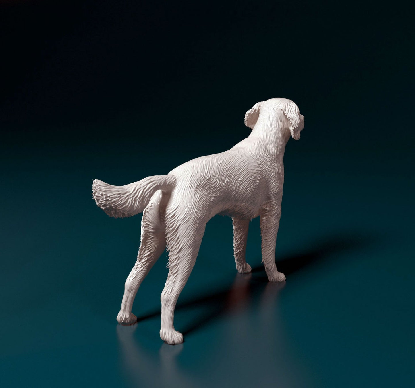 Small Musterlander dog artist resin - white resin ready to prep / paint ALL SCALES