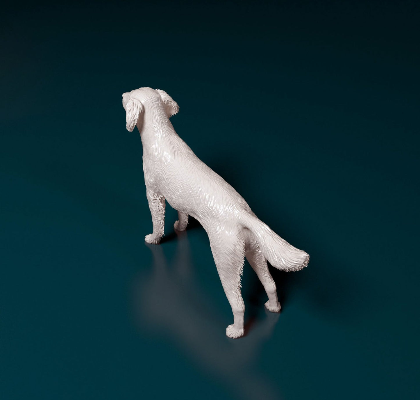 Small Musterlander dog artist resin - white resin ready to prep / paint ALL SCALES