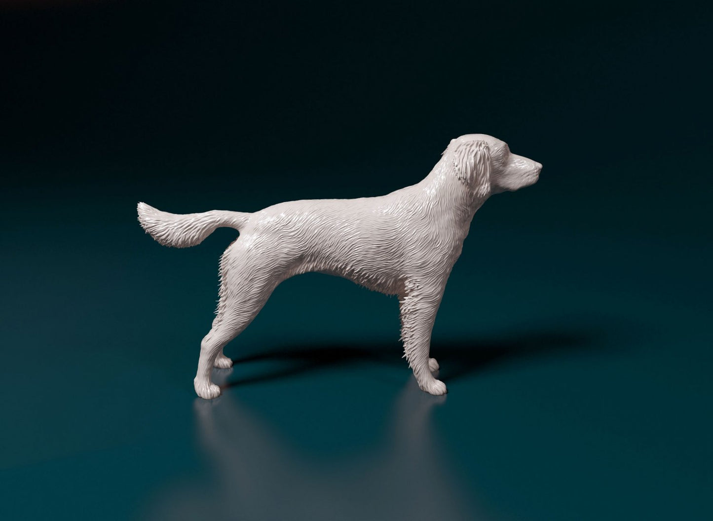 Small Musterlander dog artist resin - white resin ready to prep / paint ALL SCALES