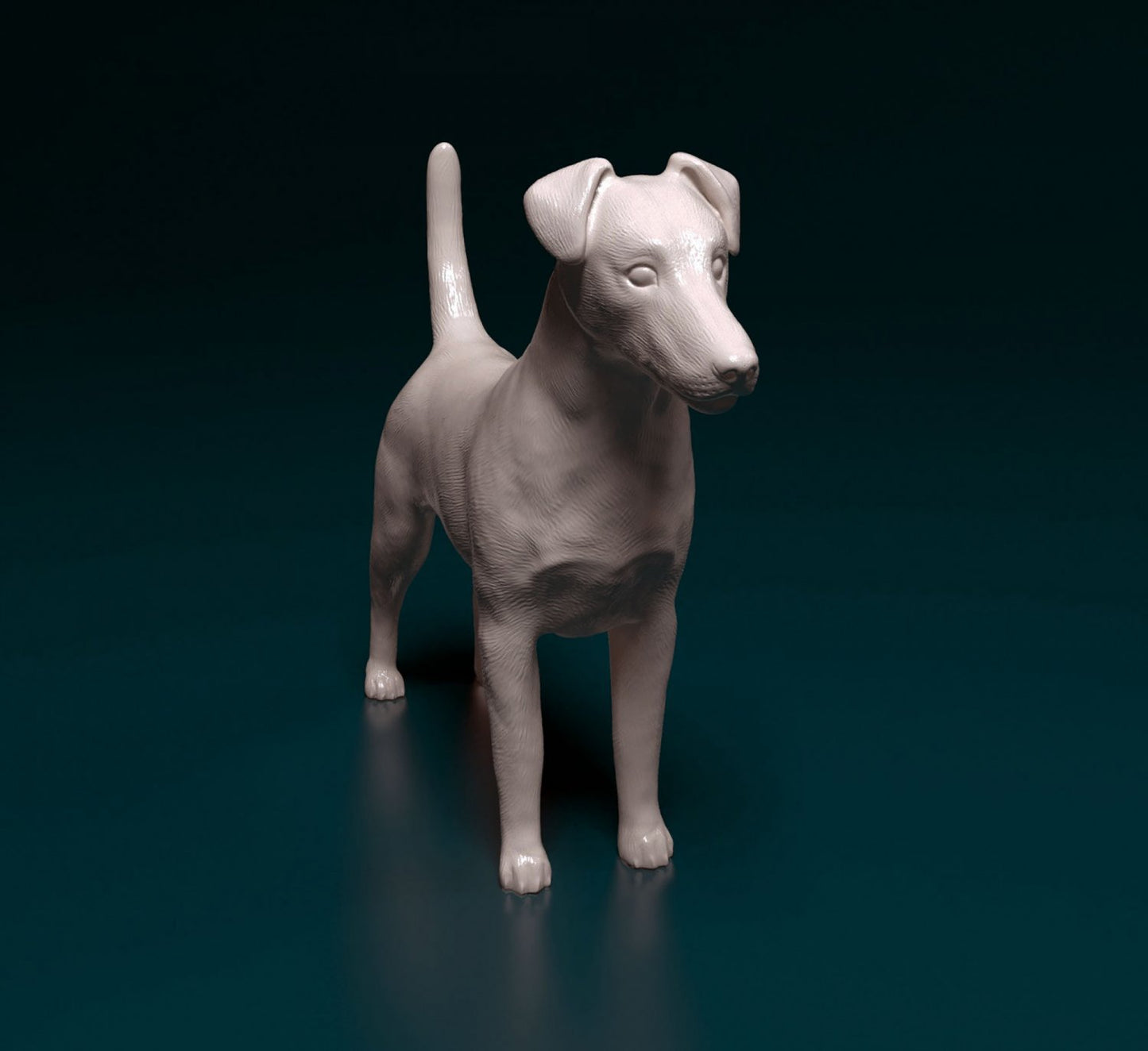 Smoothe fox terrier dog artist resin - white resin ready to prep / paint ALL SCALES