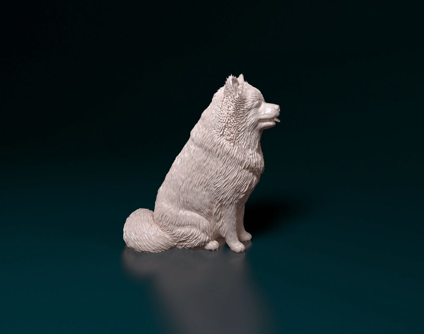 spitz dog artist resin - white resin ready to prep / paint ALL SCALES