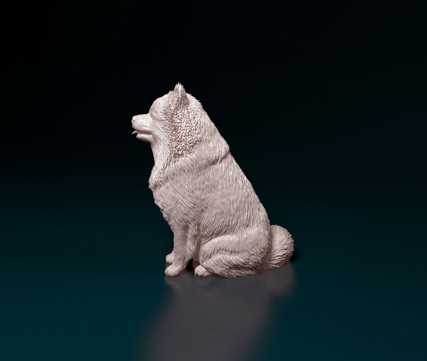 spitz dog artist resin - white resin ready to prep / paint ALL SCALES