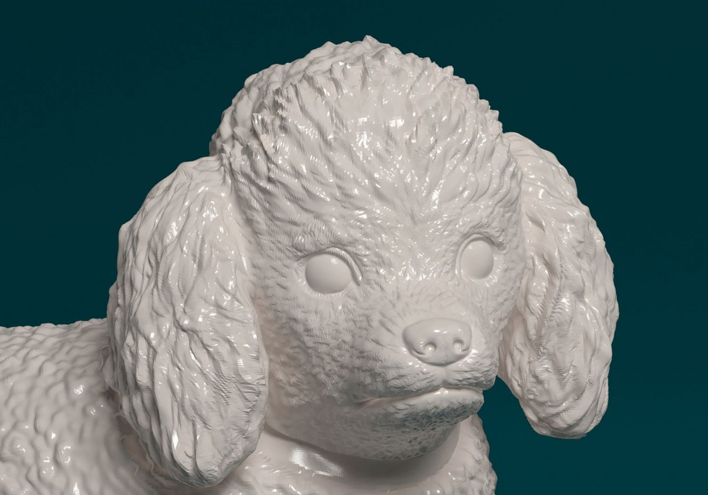 Toy poodle artist resin - white resin ready to prep / paint ALL SCALES