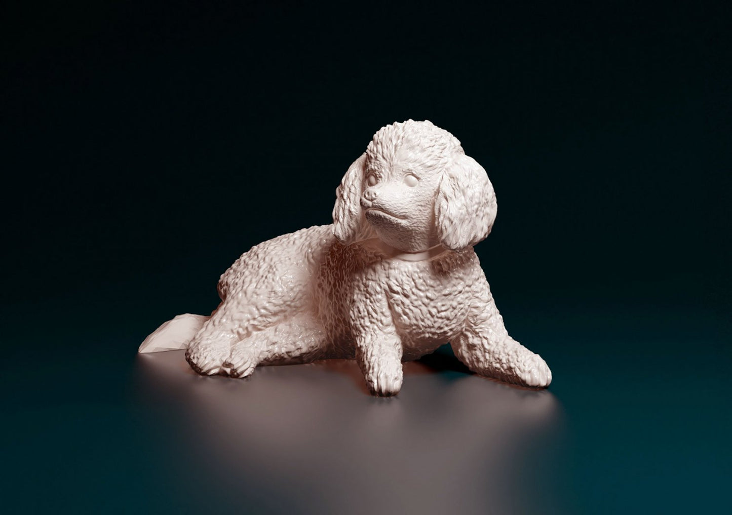 Toy poodle artist resin - white resin ready to prep / paint ALL SCALES
