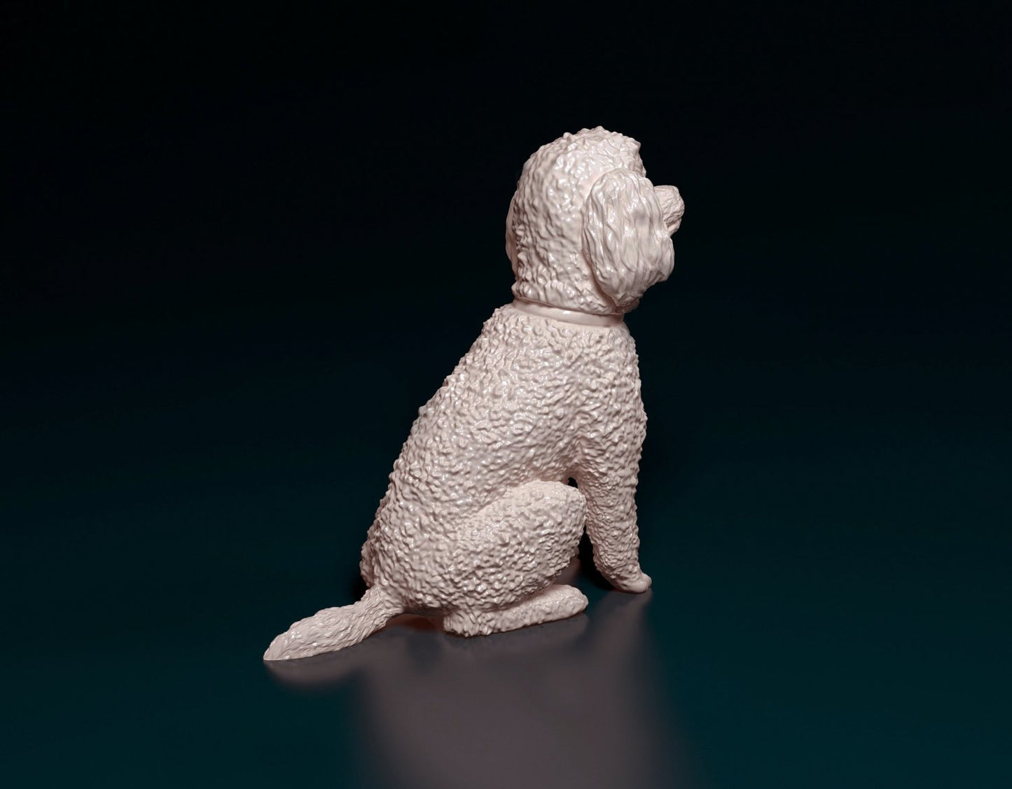 Toy poodle artist resin - white resin ready to prep / paint ALL SCALES