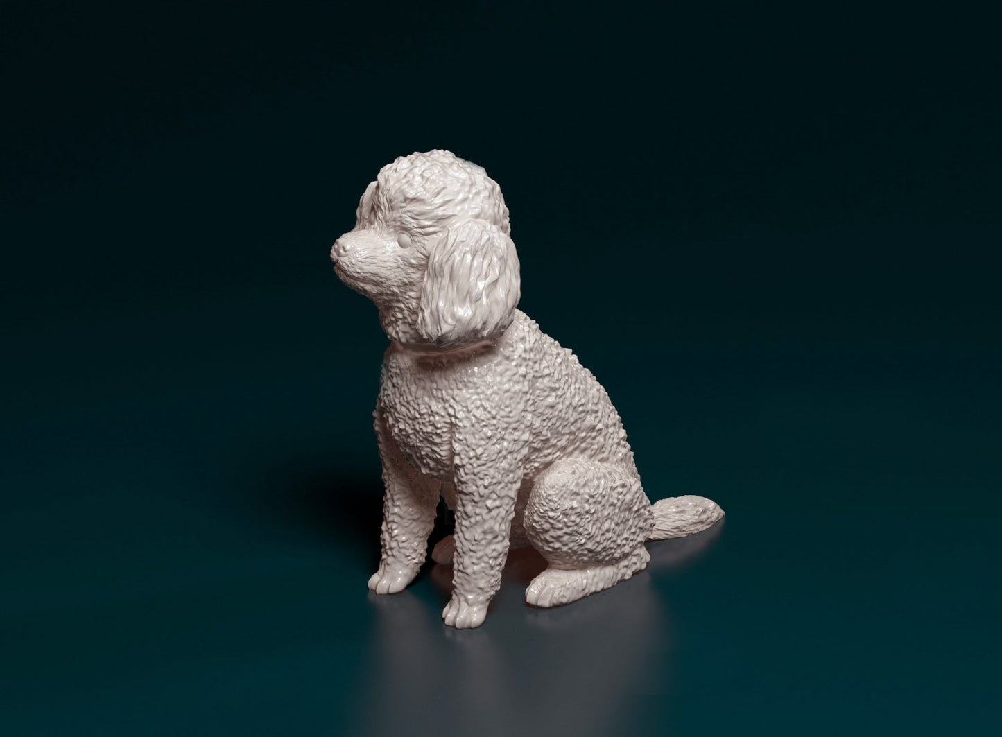 Toy poodle artist resin - white resin ready to prep / paint ALL SCALES