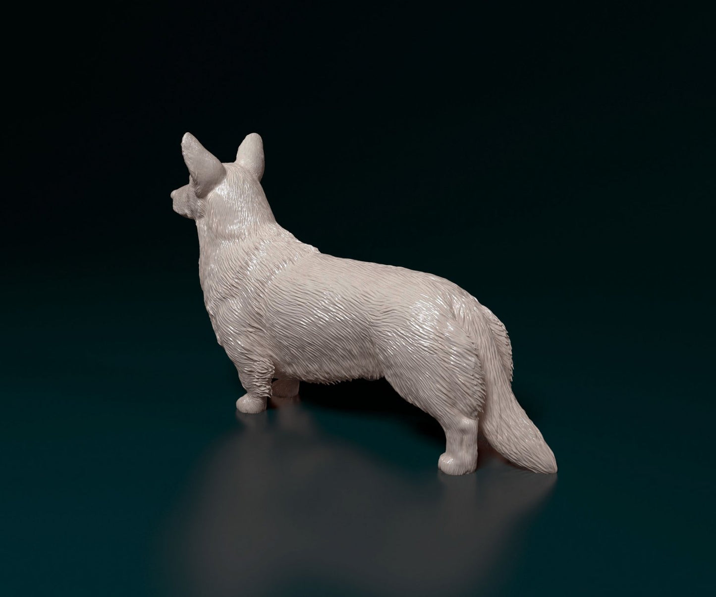 welsh corgi cardigan artist resin - white resin ready to prep / paint ALL SCALES