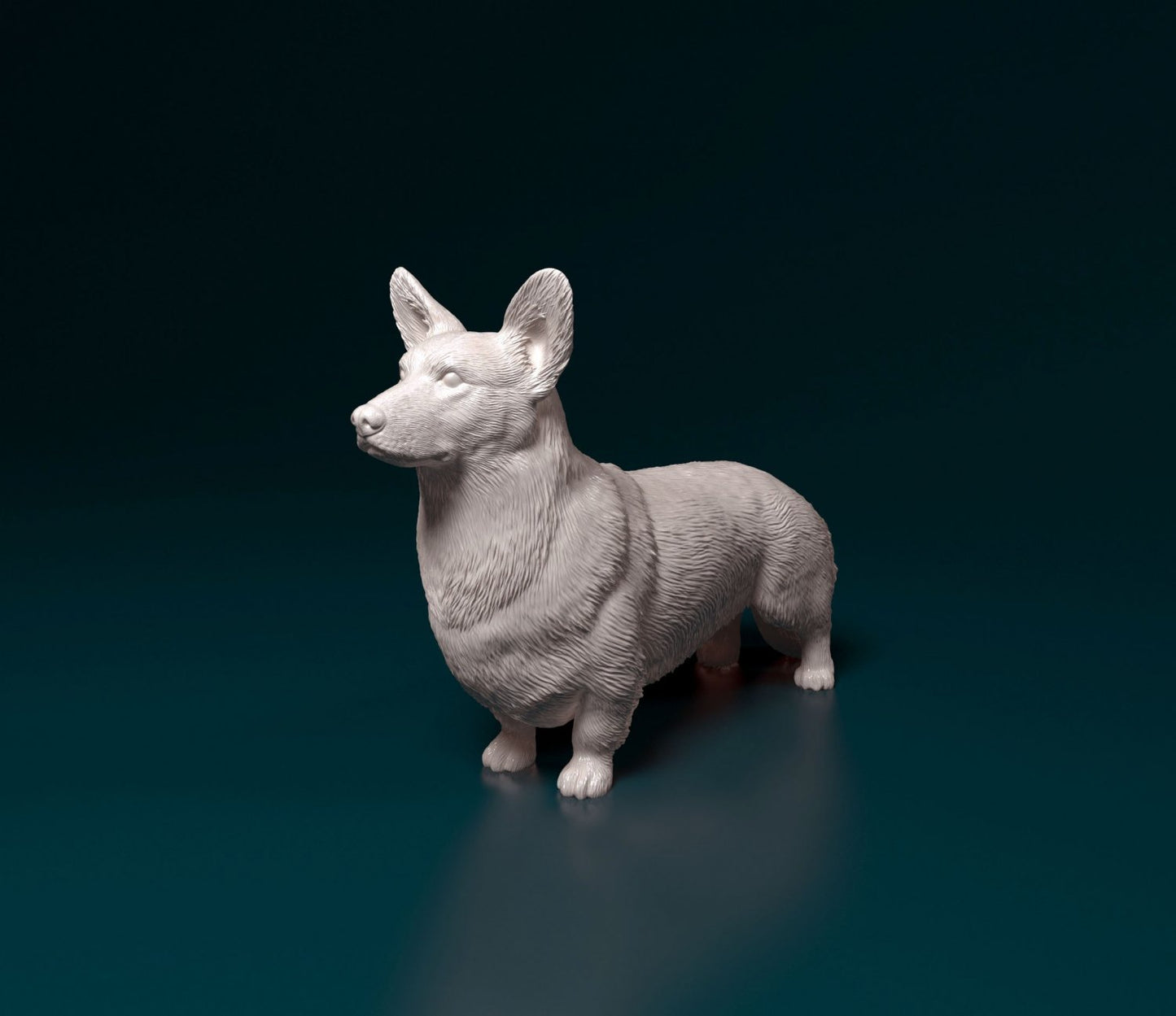 welsh corgi cardigan artist resin - white resin ready to prep / paint ALL SCALES