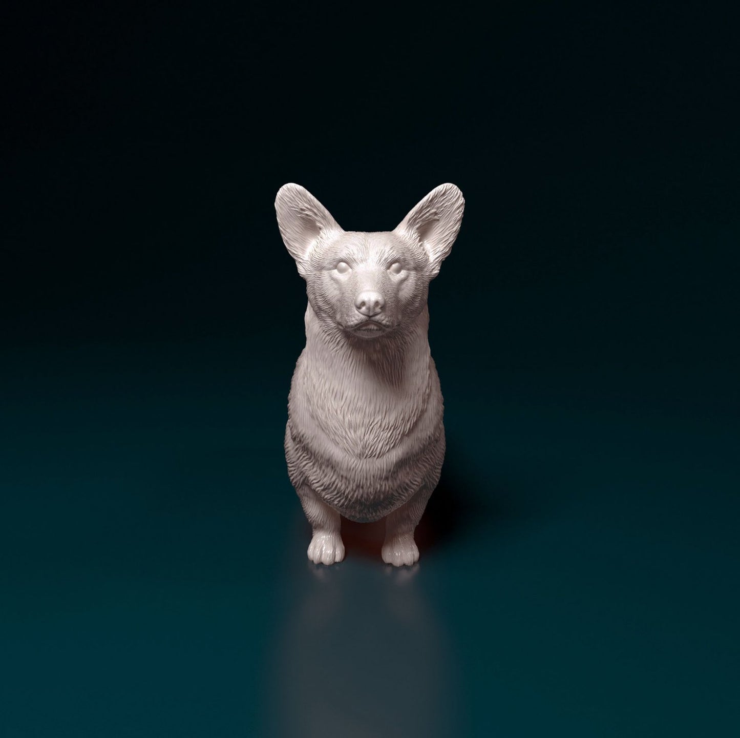 welsh corgi cardigan artist resin - white resin ready to prep / paint ALL SCALES