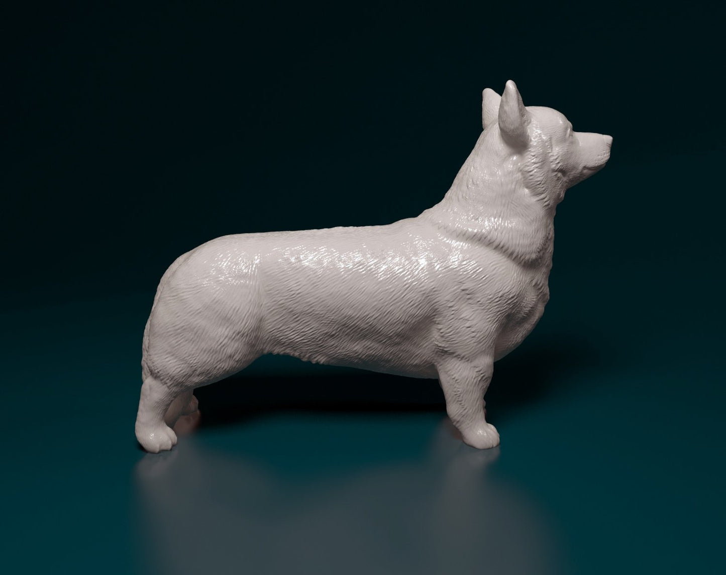 Welsh corgi pembroke artist resin - white resin ready to prep / paint ALL SCALES