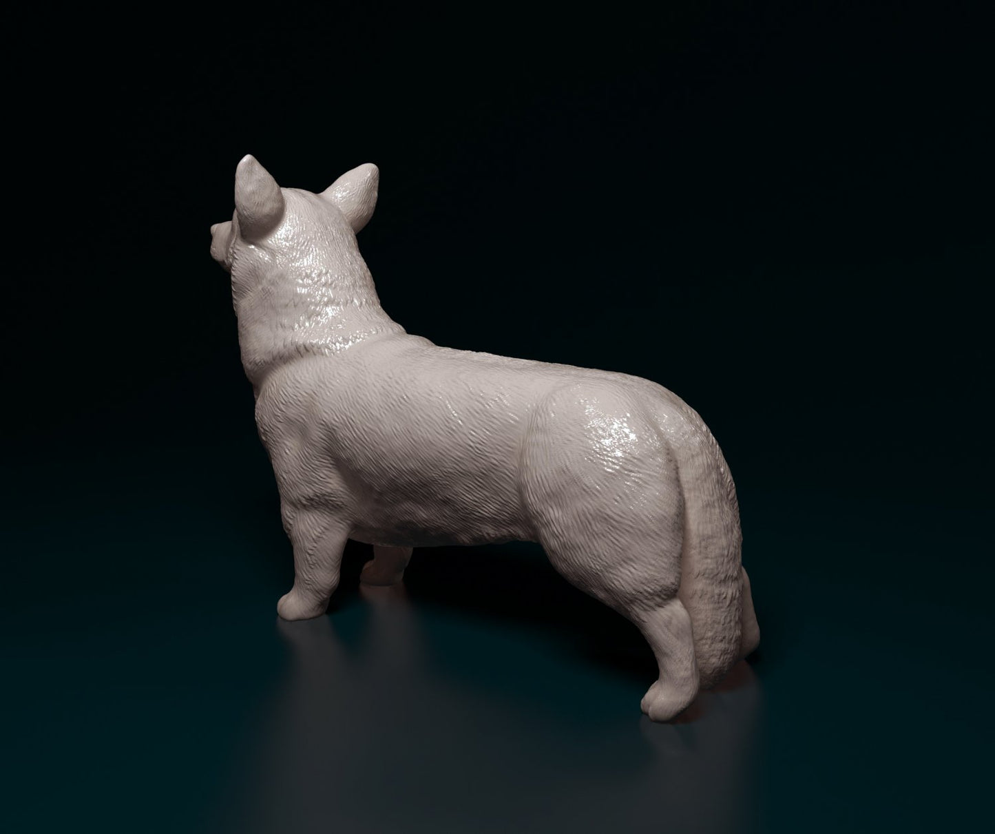 Welsh corgi pembroke artist resin - white resin ready to prep / paint ALL SCALES