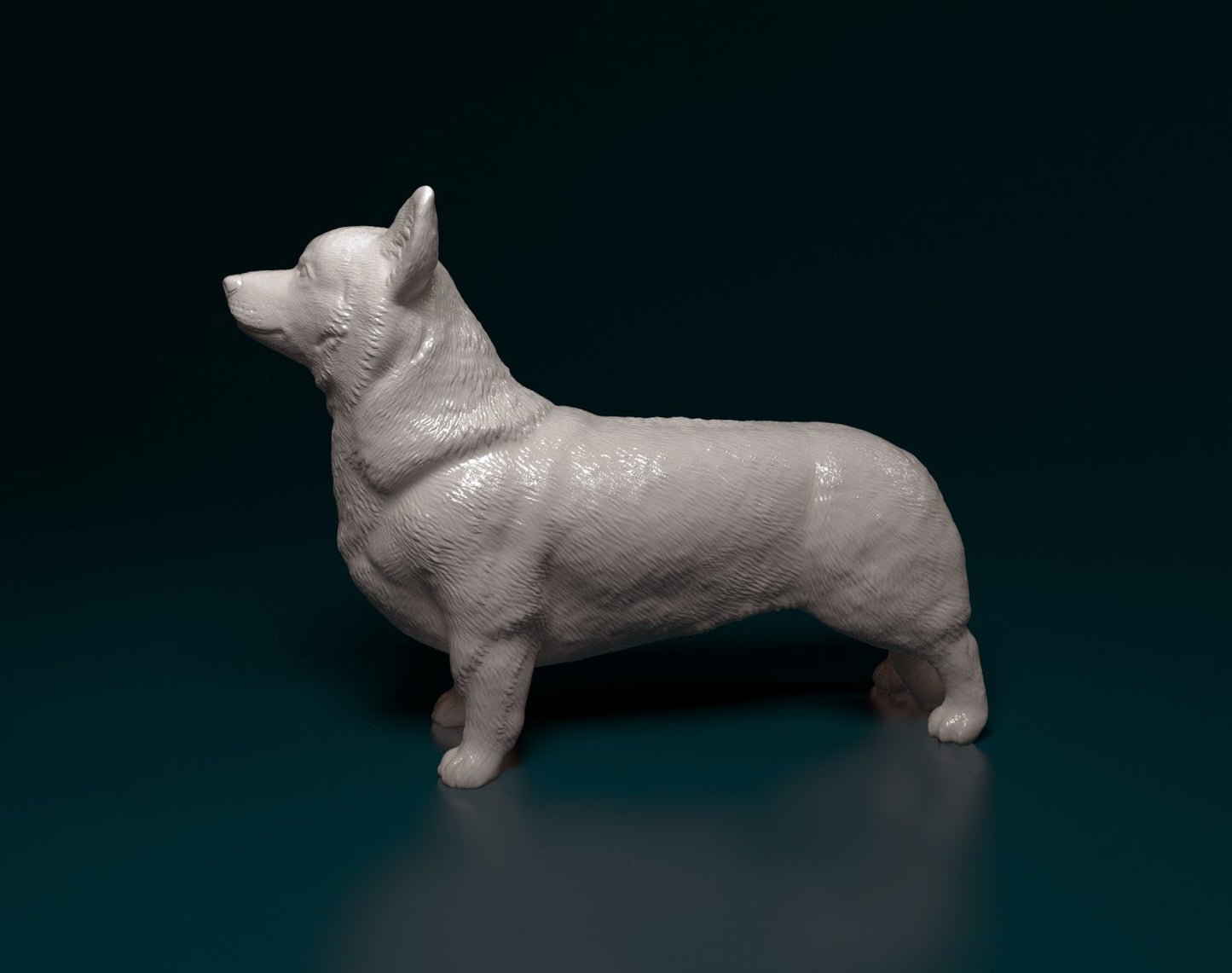 Welsh corgi pembroke artist resin - white resin ready to prep / paint ALL SCALES