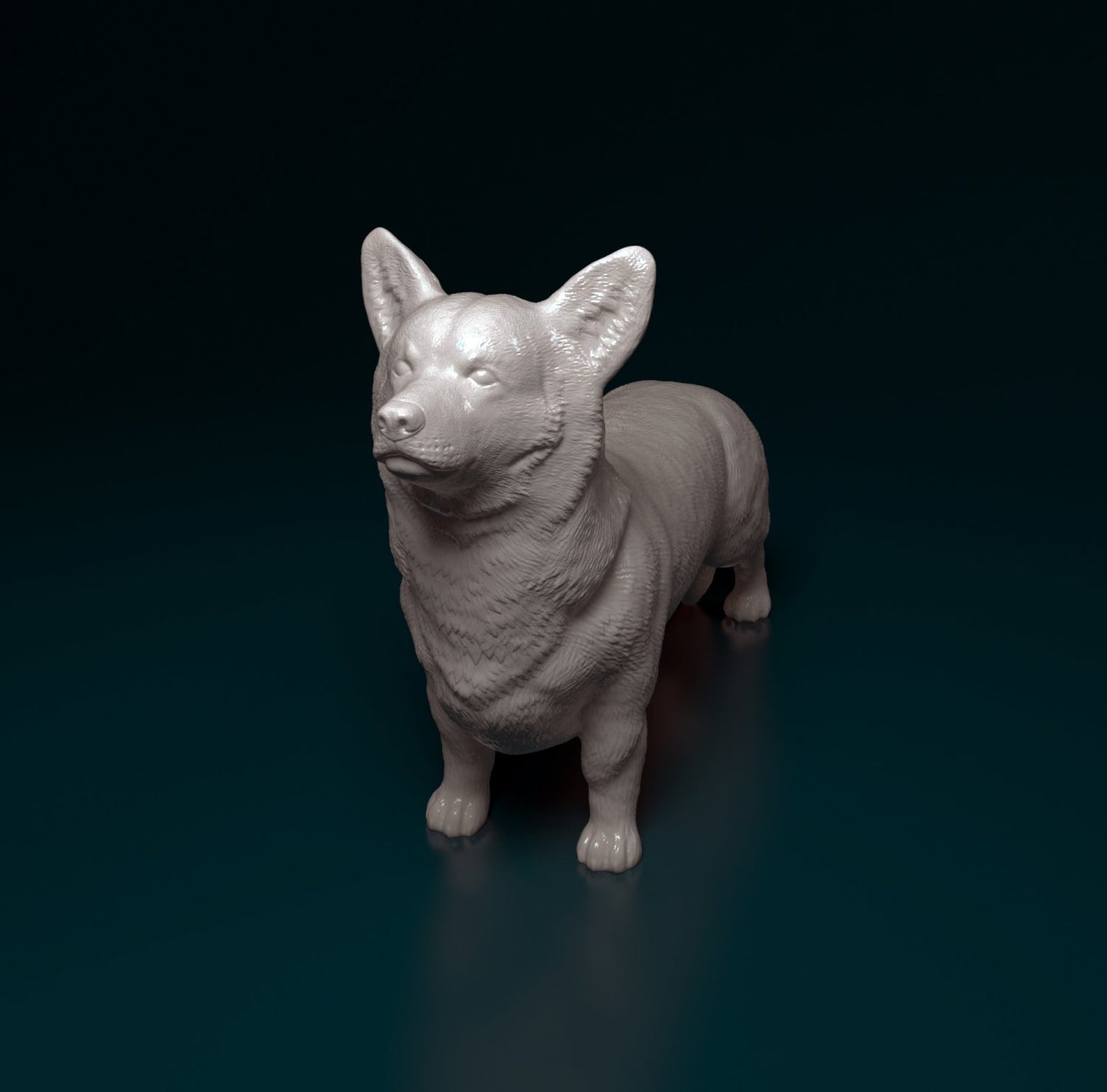 Welsh corgi pembroke artist resin - white resin ready to prep / paint ALL SCALES