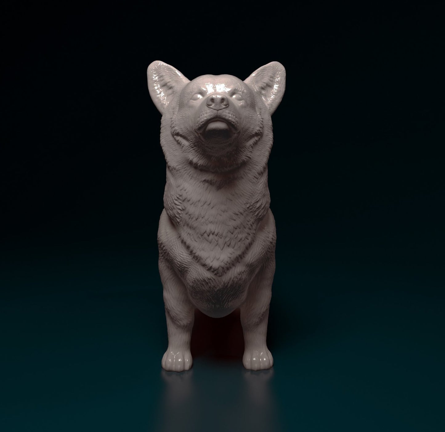 Welsh corgi pembroke artist resin - white resin ready to prep / paint ALL SCALES