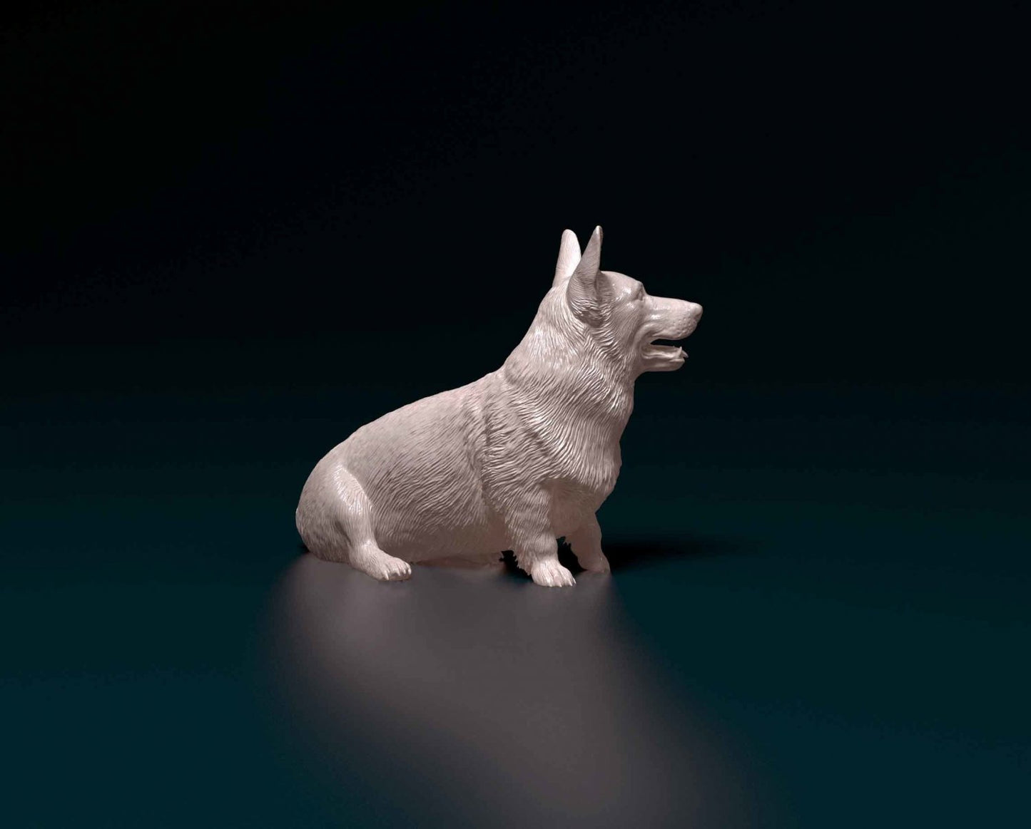 Welsh corgi pembroke artist resin - white resin ready to prep / paint ALL SCALES