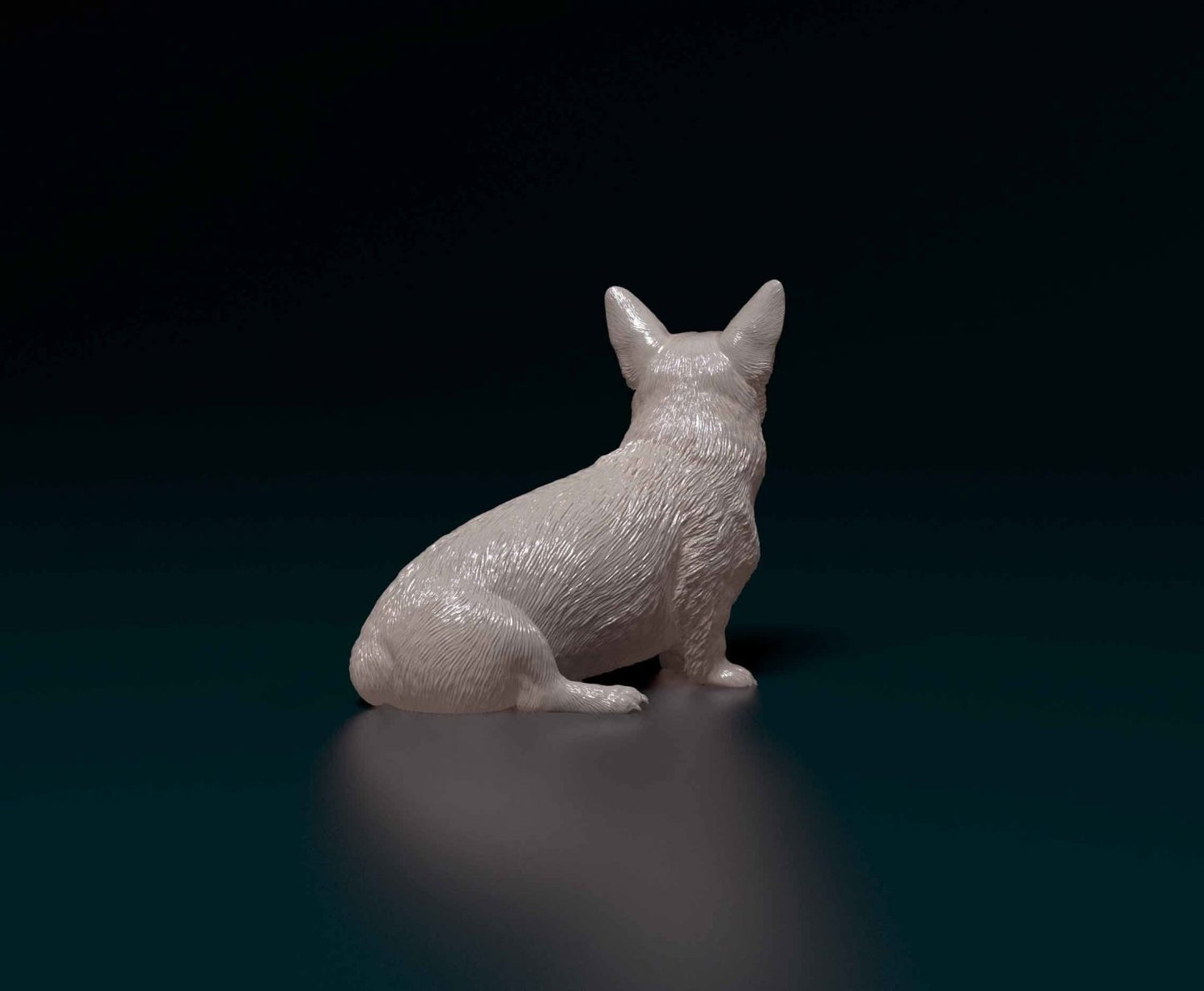 Welsh corgi pembroke artist resin - white resin ready to prep / paint ALL SCALES