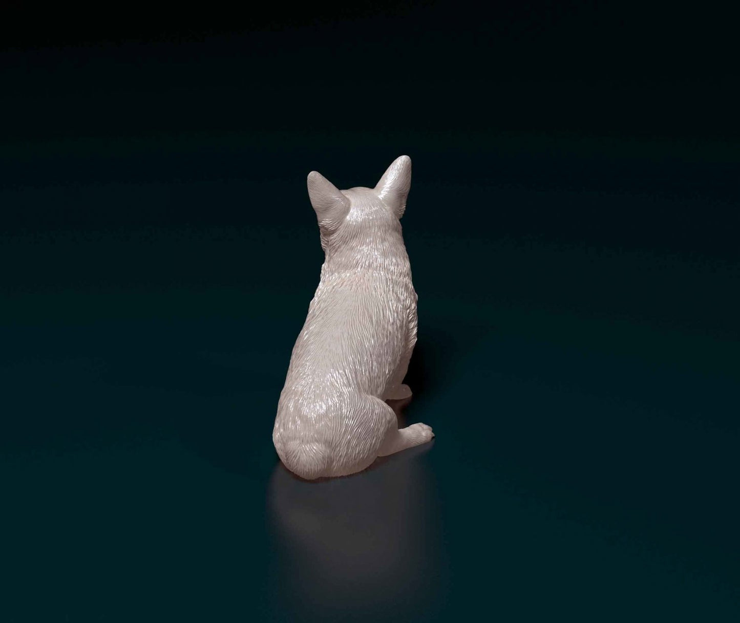 Welsh corgi pembroke artist resin - white resin ready to prep / paint ALL SCALES