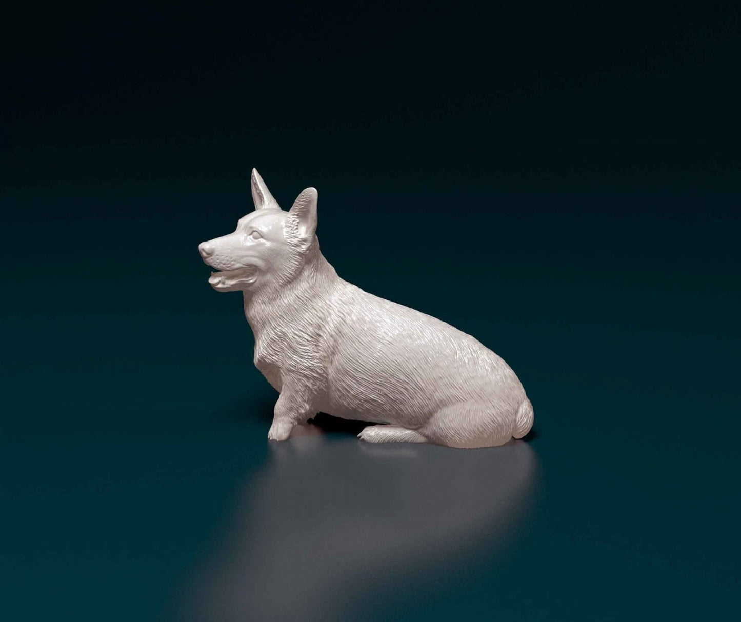 Welsh corgi pembroke artist resin - white resin ready to prep / paint ALL SCALES
