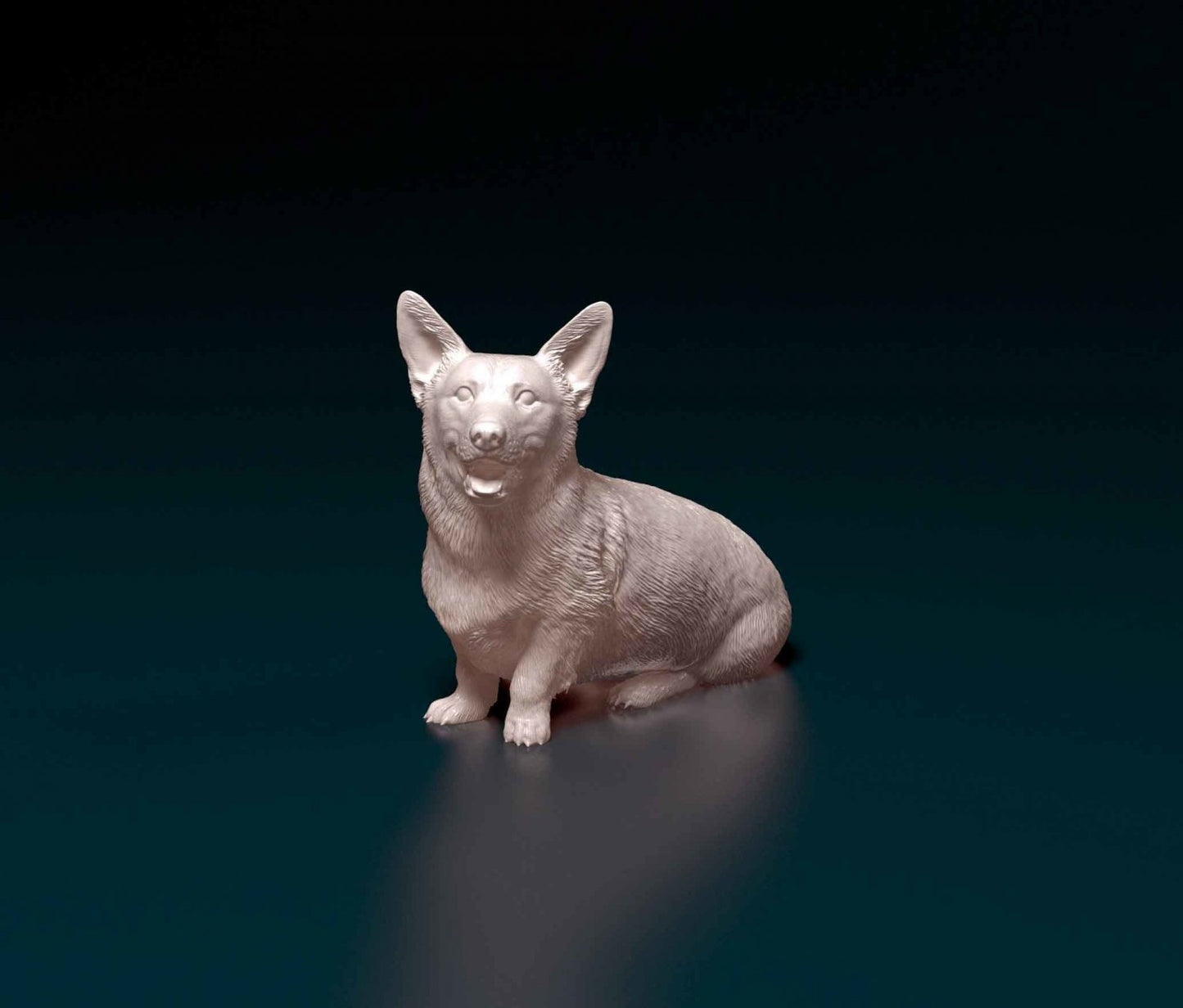 Welsh corgi pembroke artist resin - white resin ready to prep / paint ALL SCALES