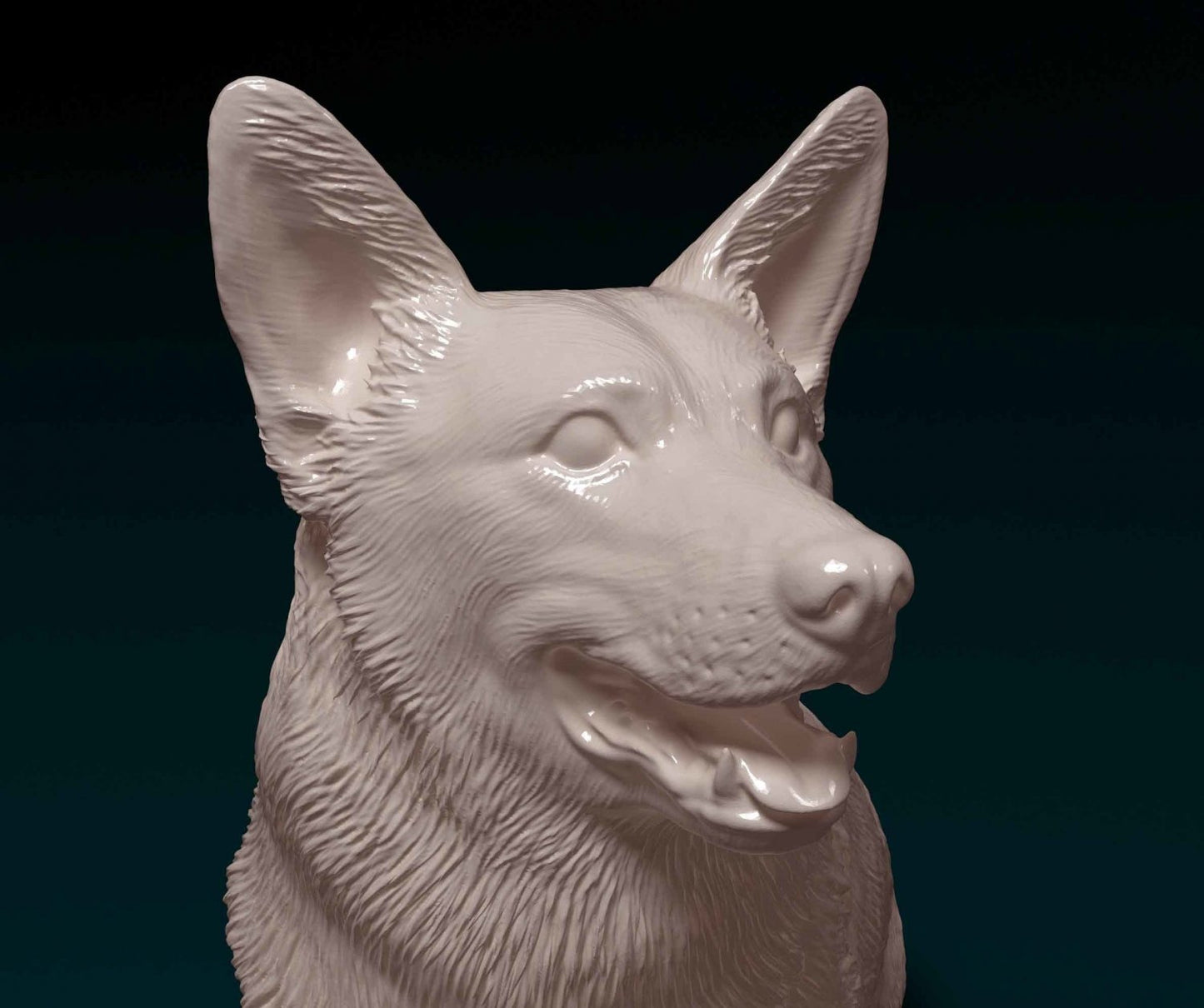 Welsh corgi pembroke artist resin - white resin ready to prep / paint ALL SCALES