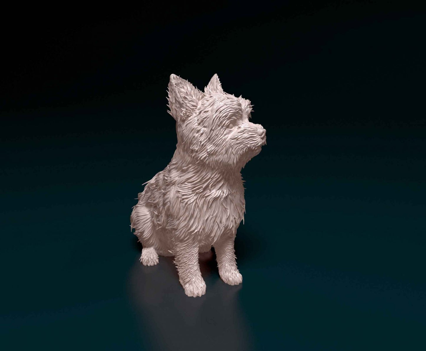 yorkshire terrier artist resin - white resin ready to prep / paint ALL SCALES
