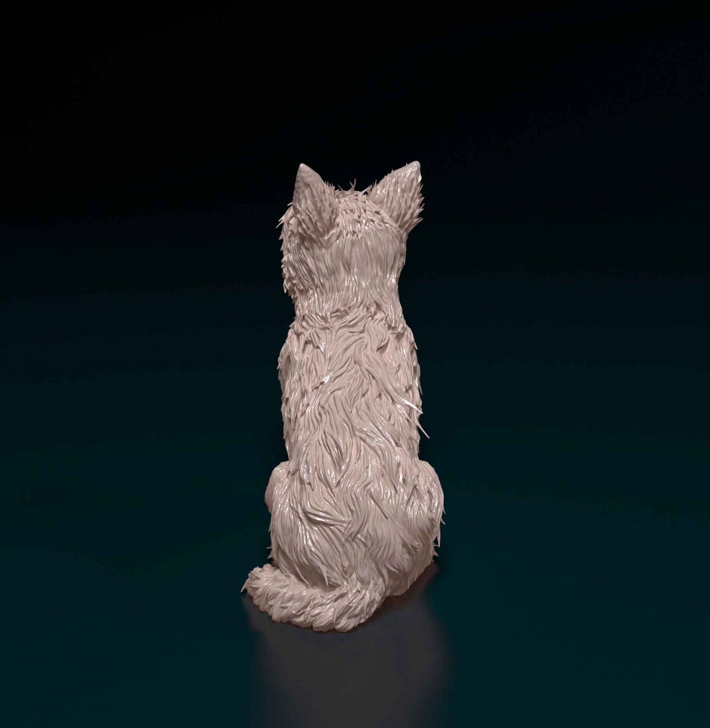 yorkshire terrier artist resin - white resin ready to prep / paint ALL SCALES
