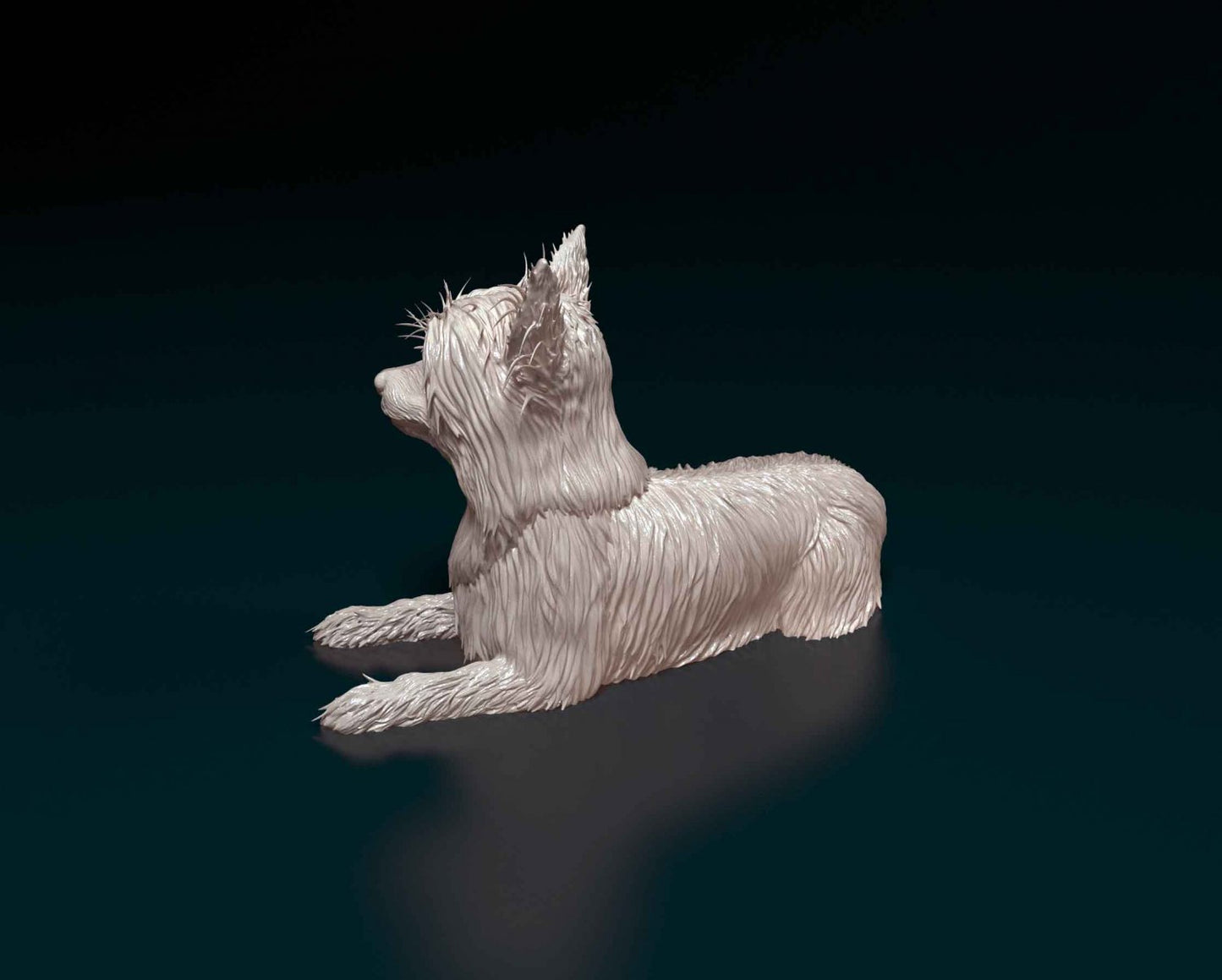 yorkshire terrier artist resin - white resin ready to prep / paint ALL SCALES