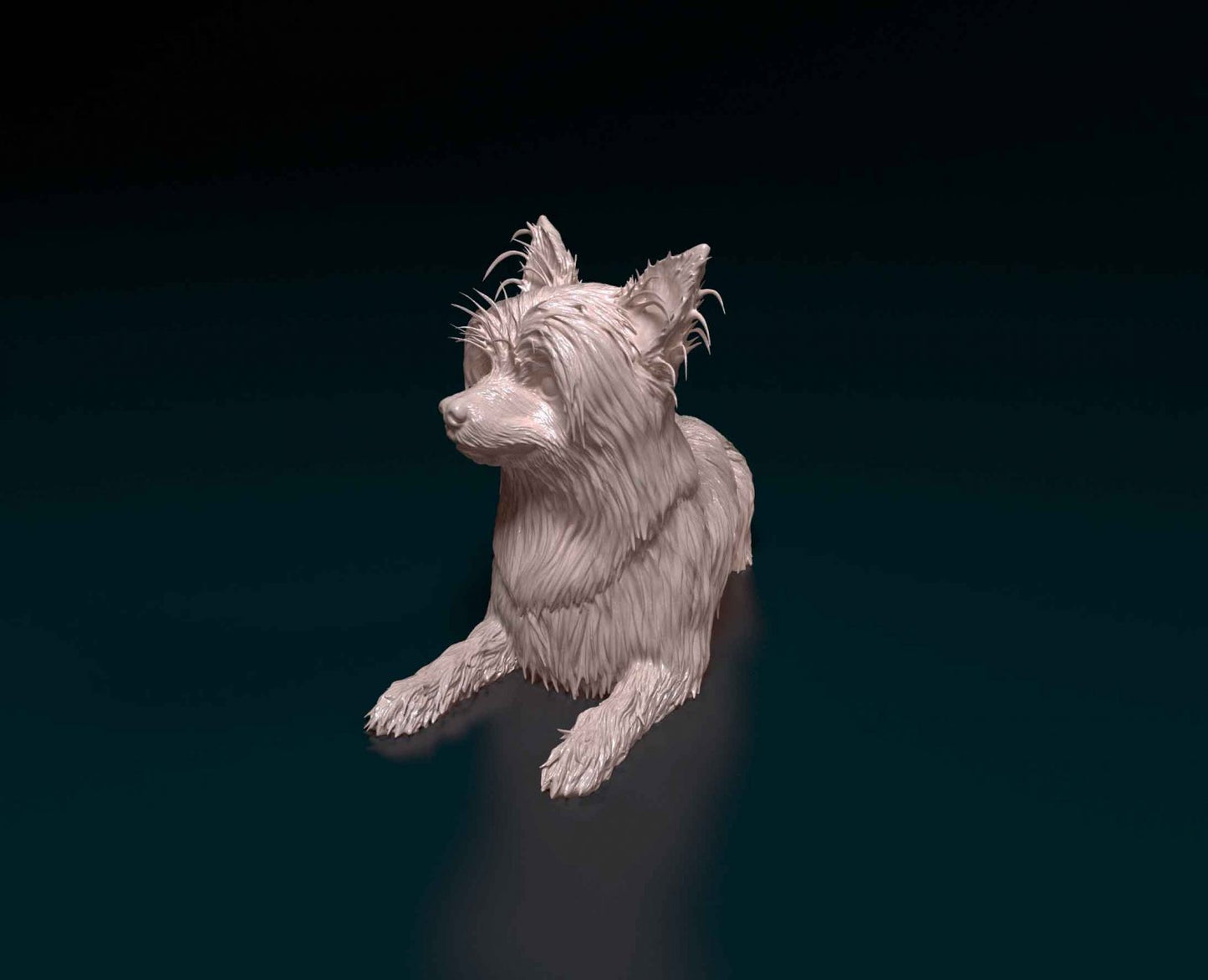 yorkshire terrier artist resin - white resin ready to prep / paint ALL SCALES