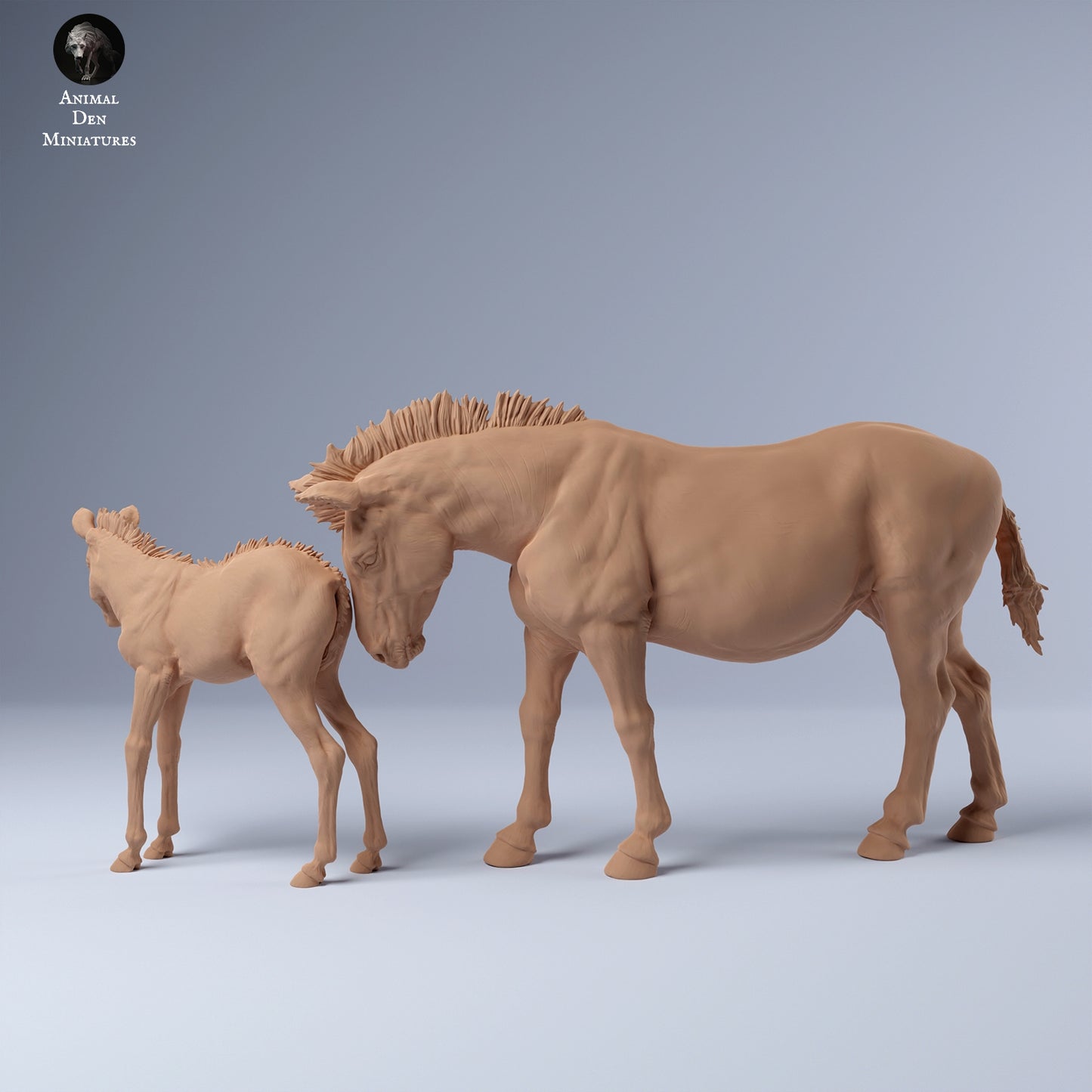 Zebra mare and calf - White resin ready to prep and paint