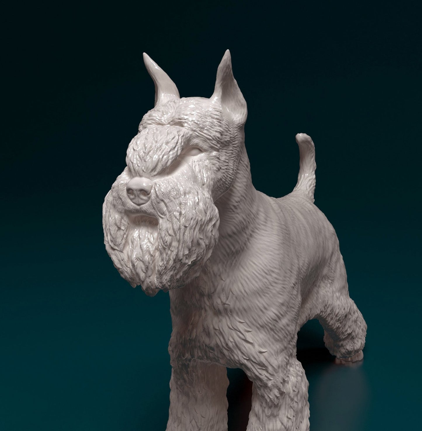 Miniature schnauzer artist resin - white resin ready to prep / paint ALL SCALES