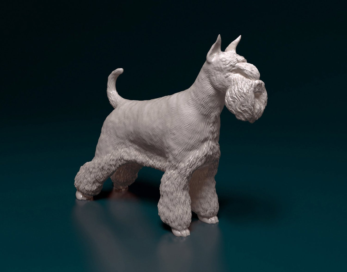 Miniature schnauzer artist resin - white resin ready to prep / paint ALL SCALES