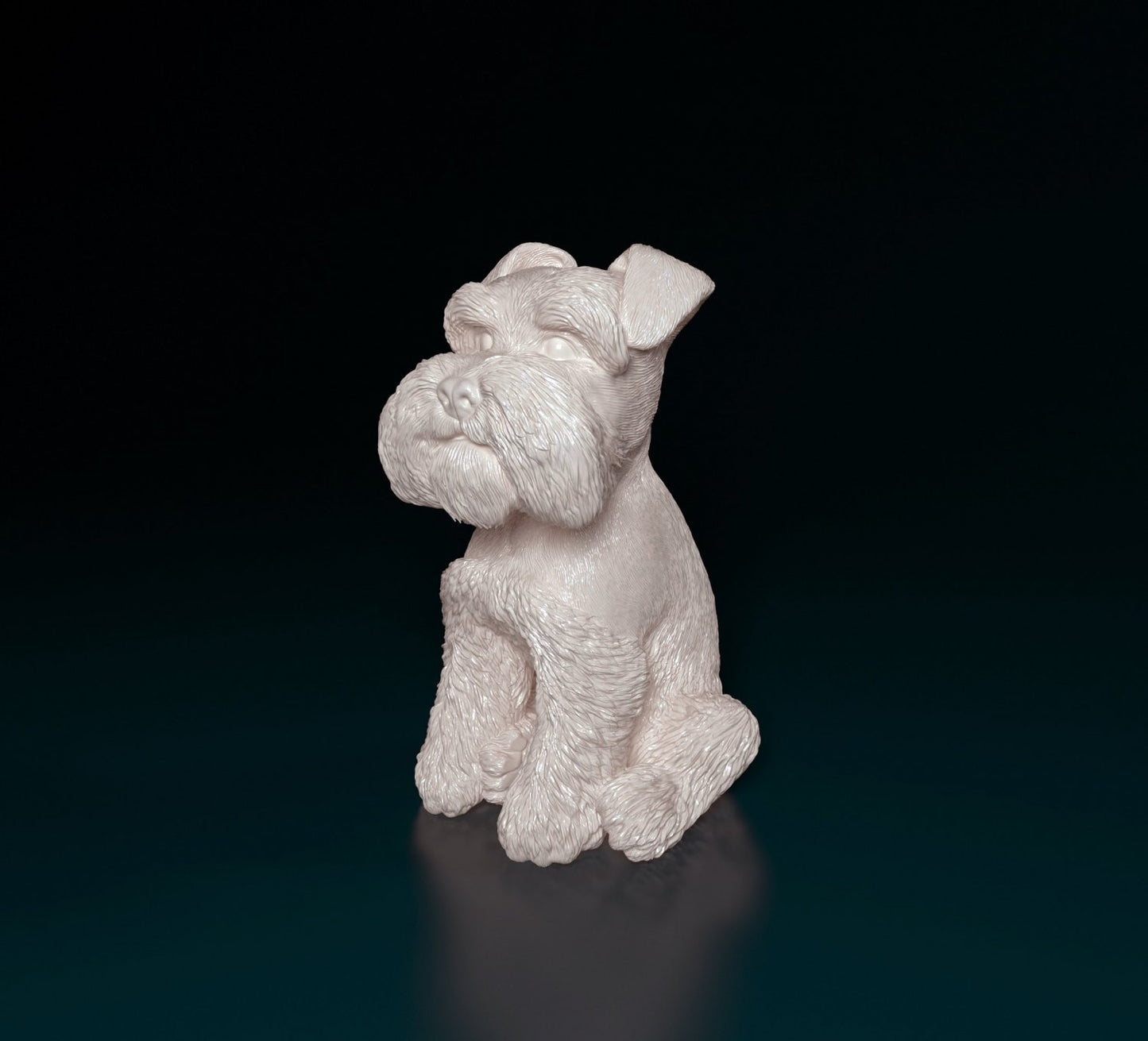 Miniature schnauzer artist resin - white resin ready to prep / paint ALL SCALES