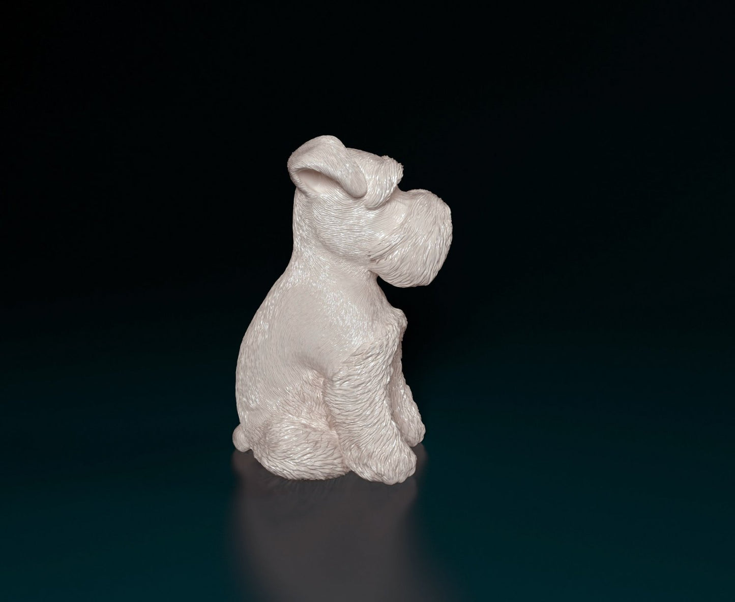 Miniature schnauzer artist resin - white resin ready to prep / paint ALL SCALES