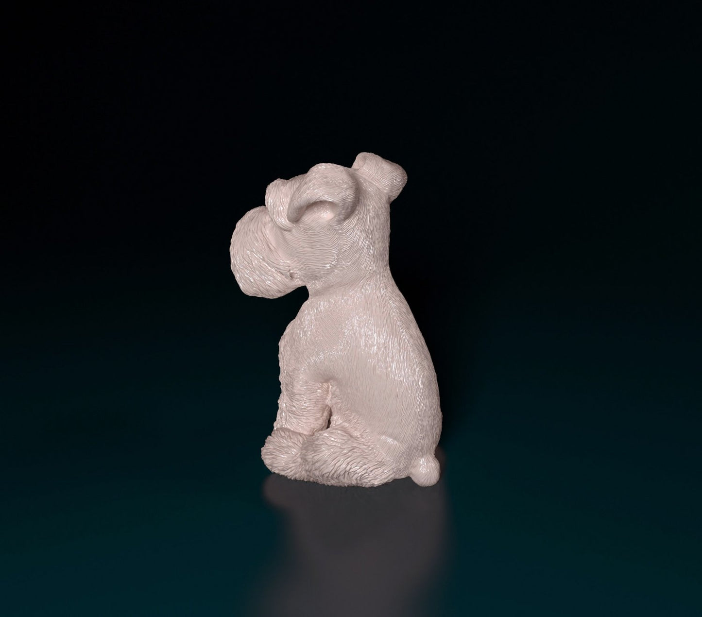 Miniature schnauzer artist resin - white resin ready to prep / paint ALL SCALES