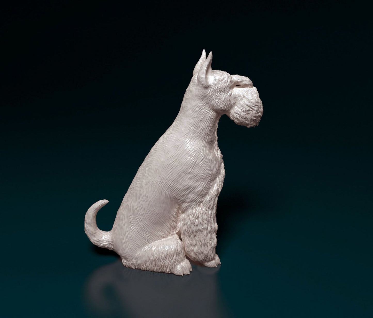 Miniature schnauzer artist resin - white resin ready to prep / paint ALL SCALES