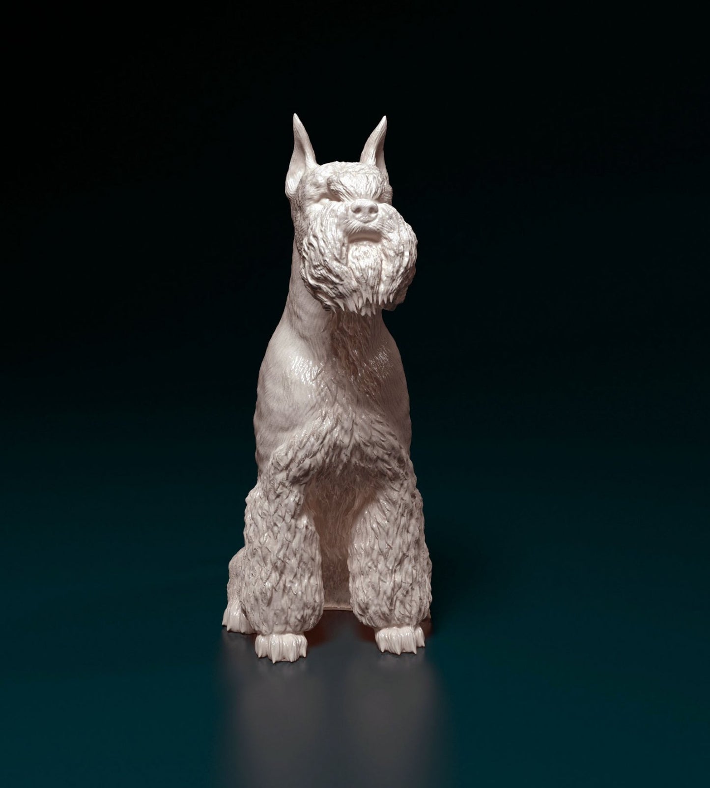 Miniature schnauzer artist resin - white resin ready to prep / paint ALL SCALES