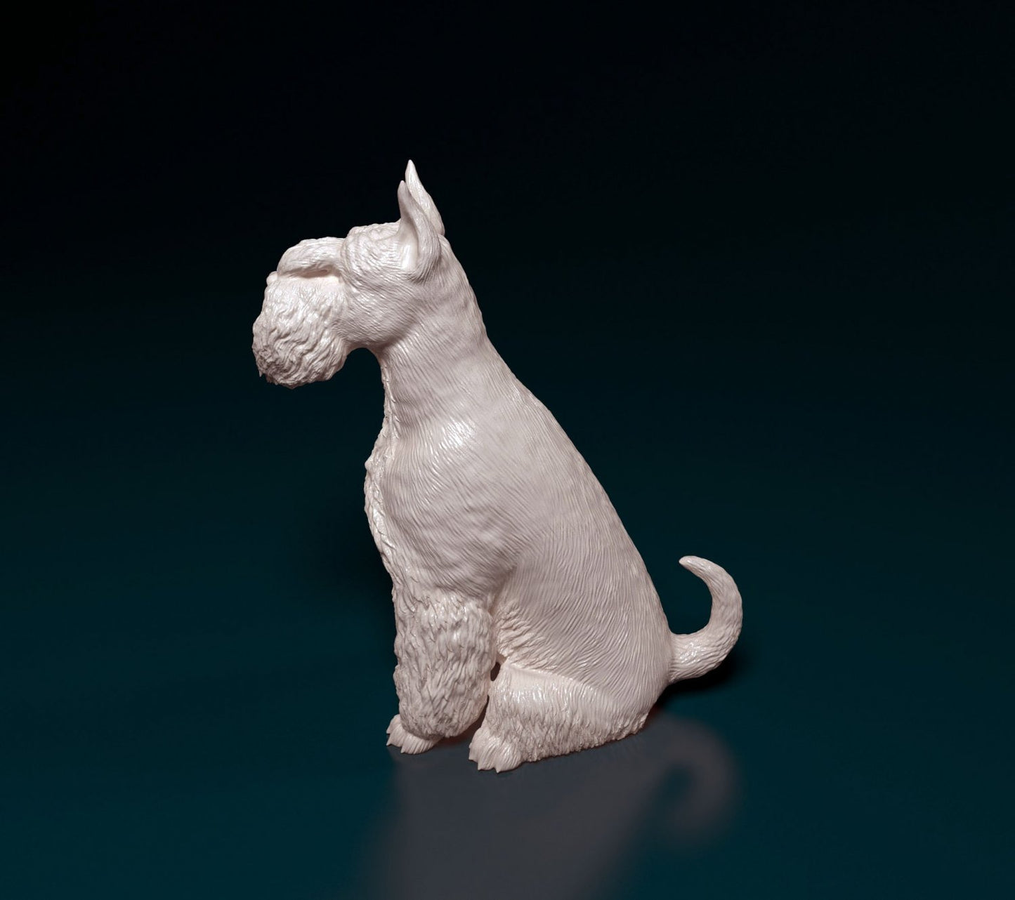 Miniature schnauzer artist resin - white resin ready to prep / paint ALL SCALES