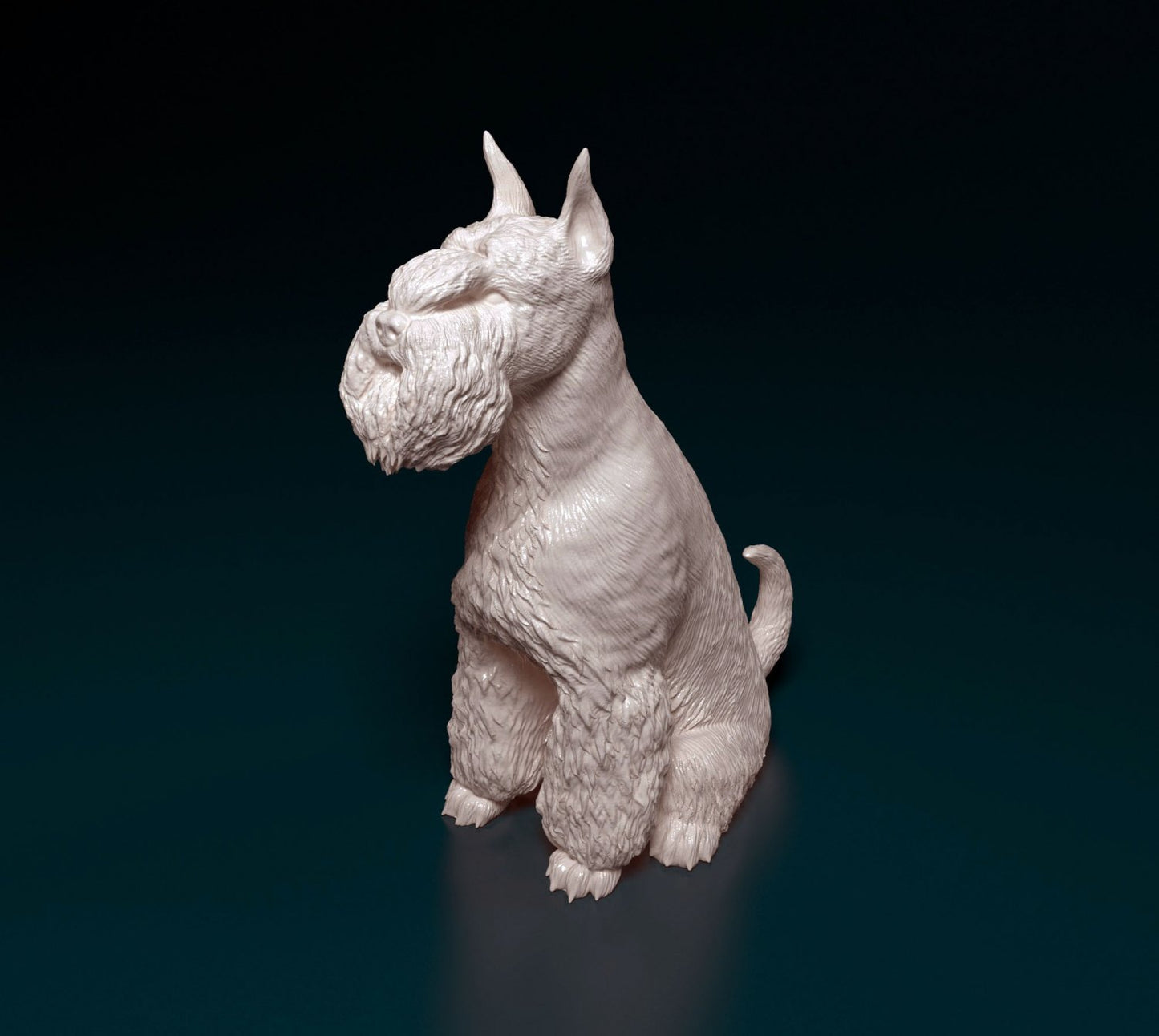 Miniature schnauzer artist resin - white resin ready to prep / paint ALL SCALES