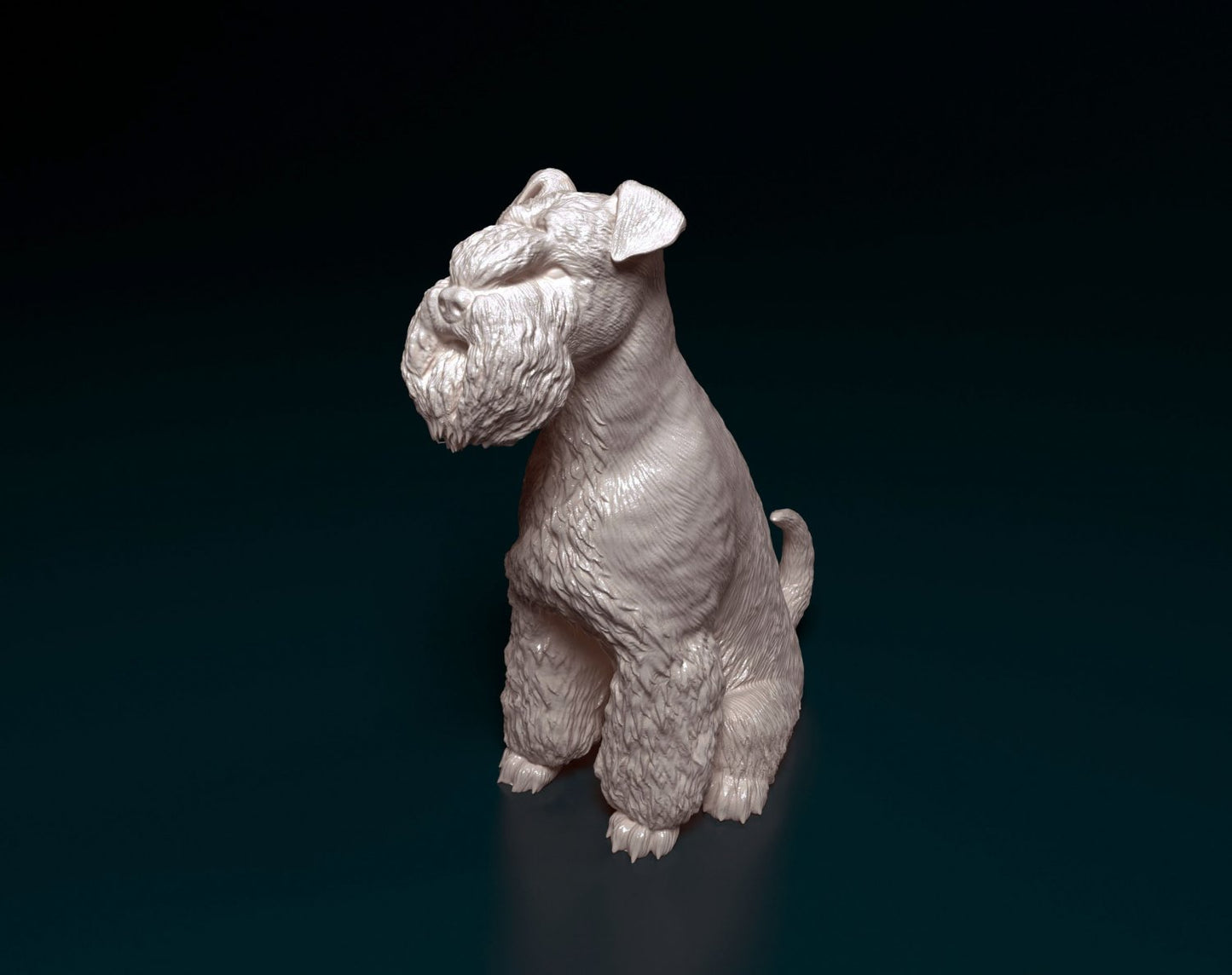 Miniature schnauzer artist resin - white resin ready to prep / paint ALL SCALES