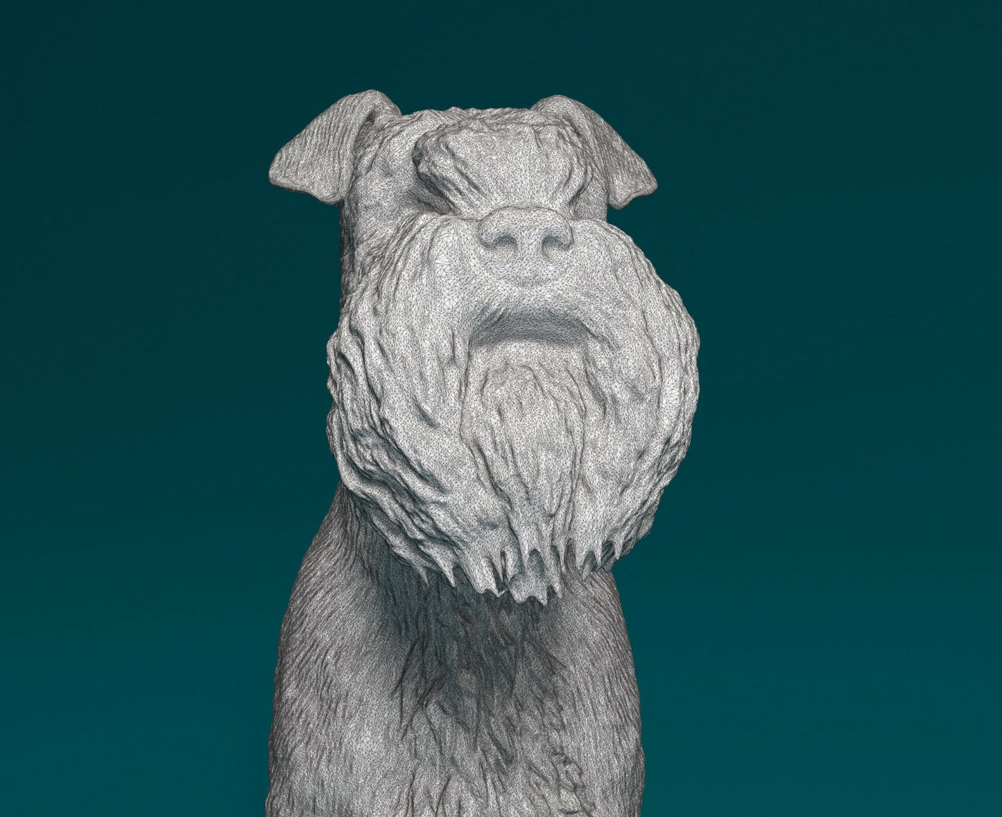 Miniature schnauzer artist resin - white resin ready to prep / paint ALL SCALES