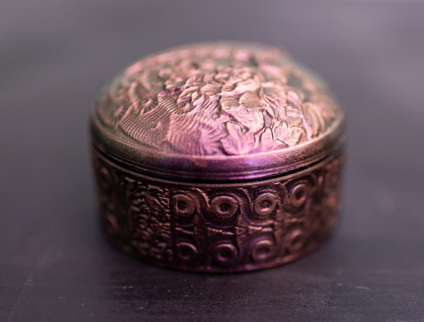 Oriental peacock jewellery / ring box Medium