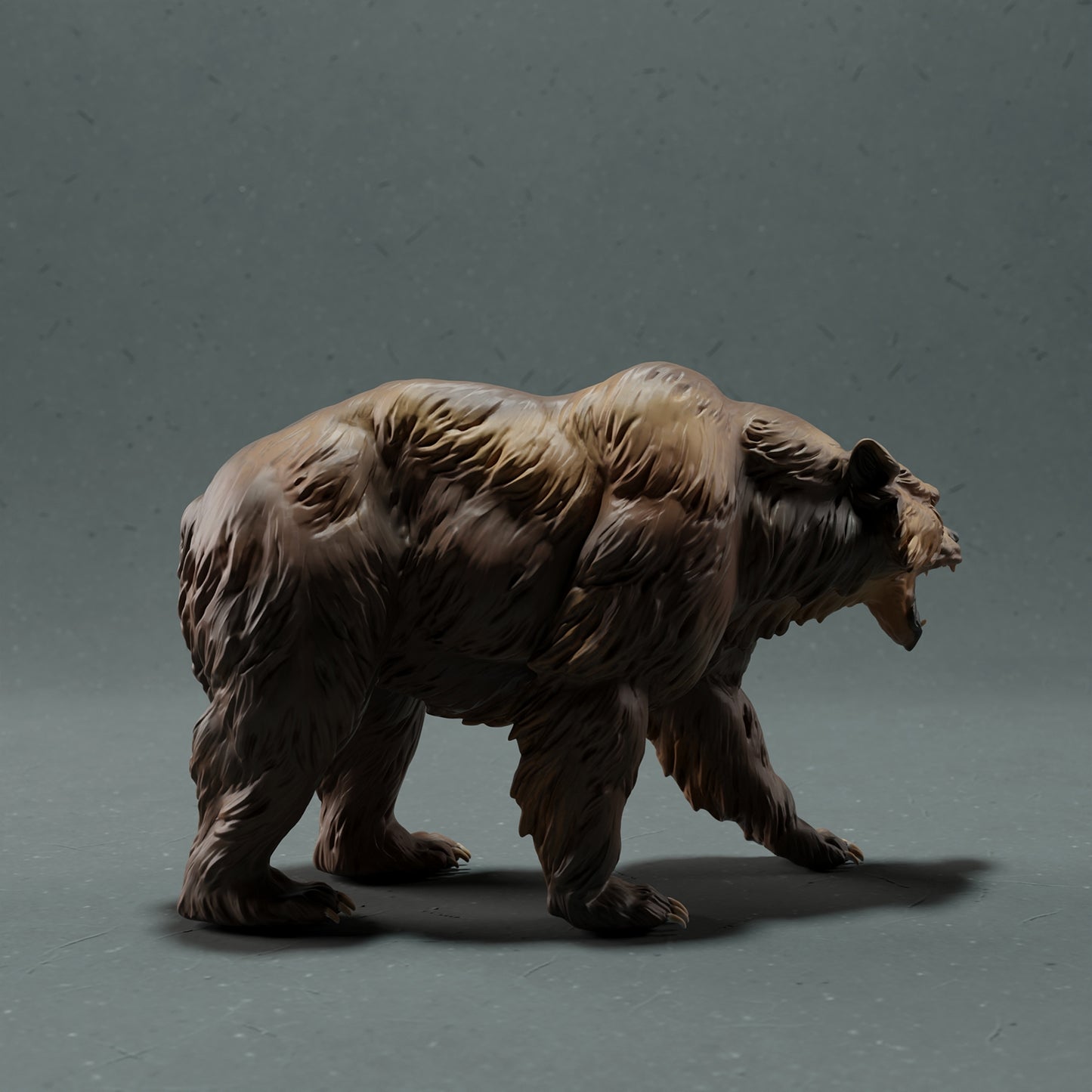 Grizzly bear roaring - White ready to paint
