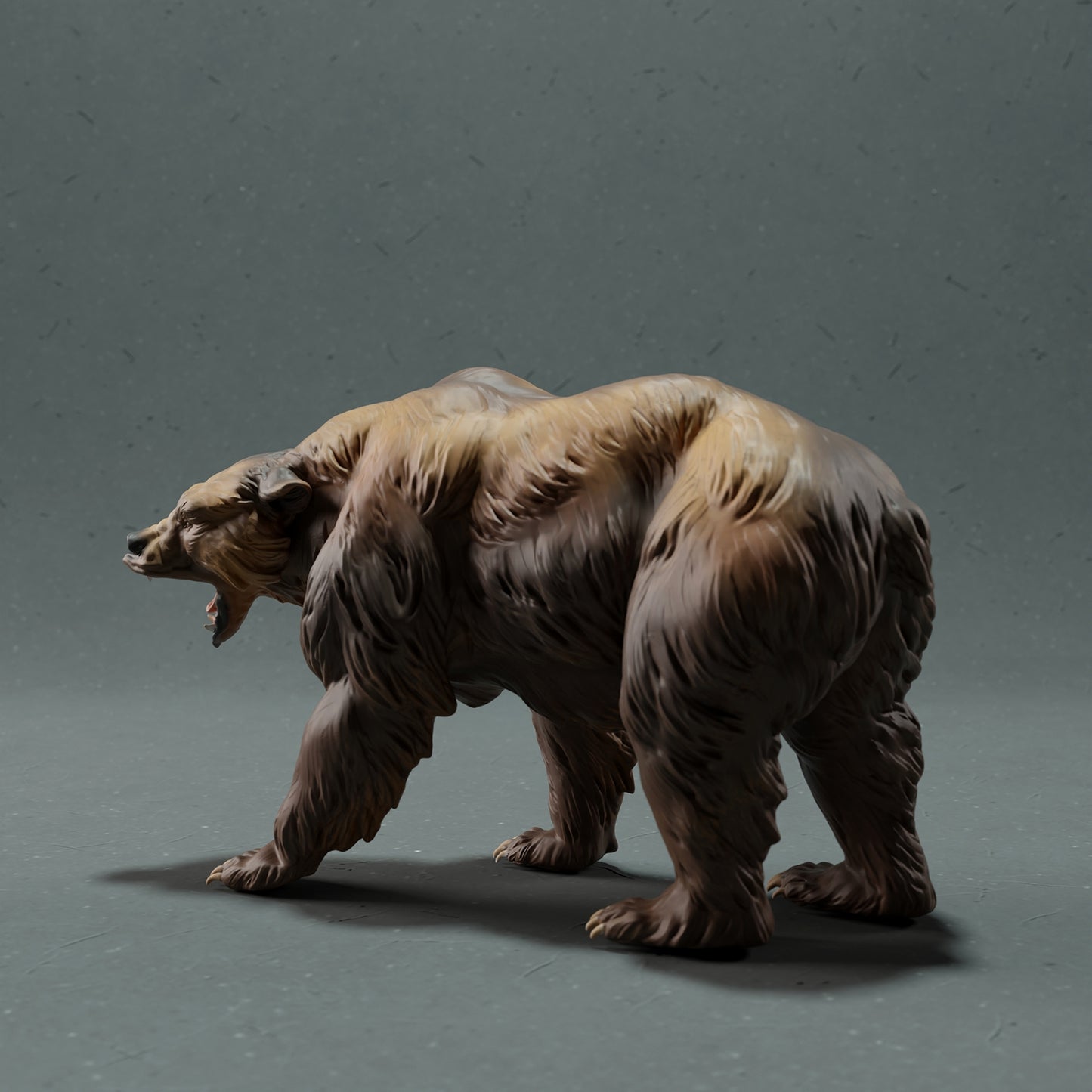 Grizzly bear roaring - White ready to paint