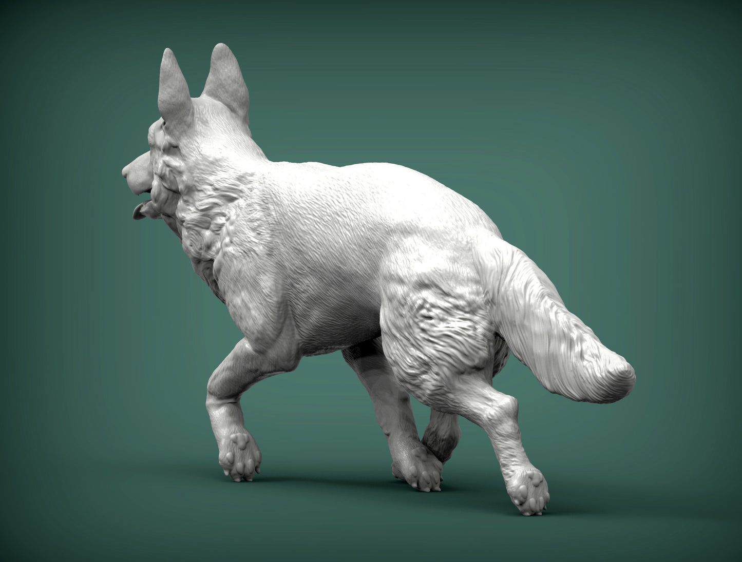 Running german shepherd - white ready to paint