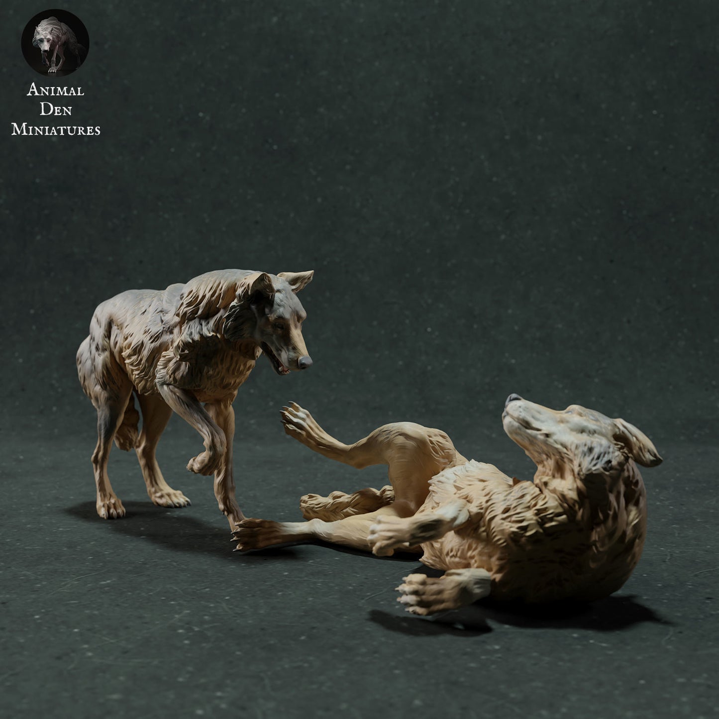 Iberian wolf pair - White ready to paint
