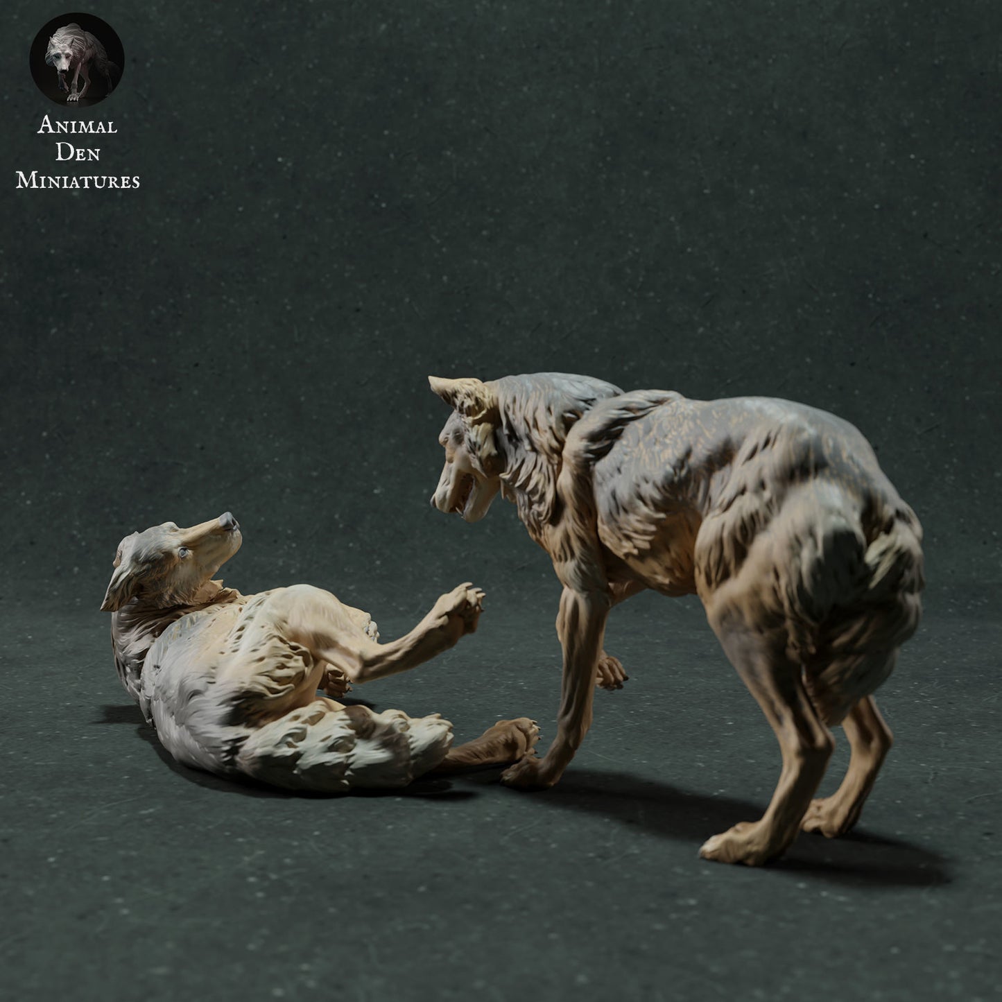 Iberian wolf pair - White ready to paint