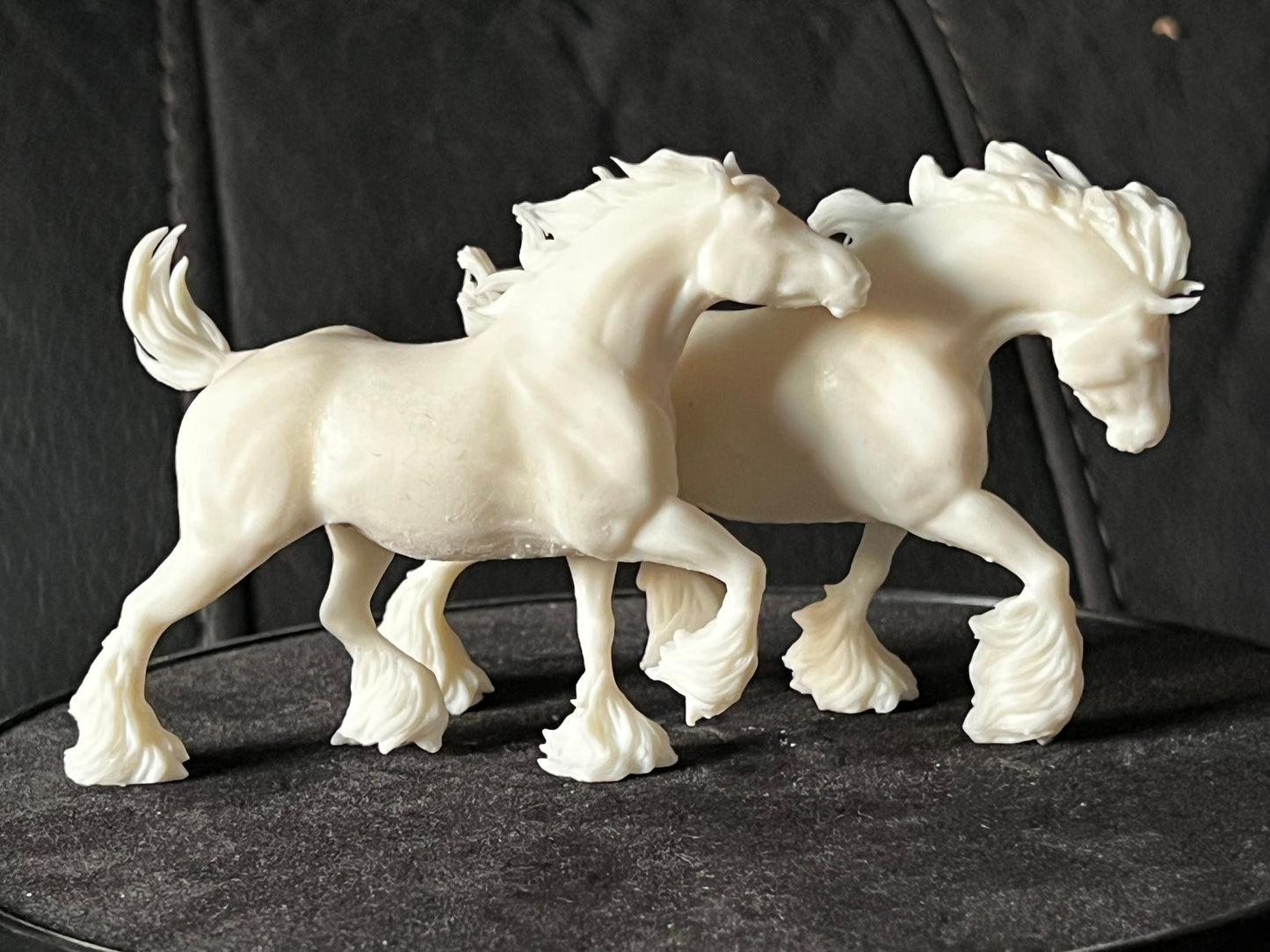 Performance pair of pulling shire mares - White resin ready to prep and paint LTD EDITION