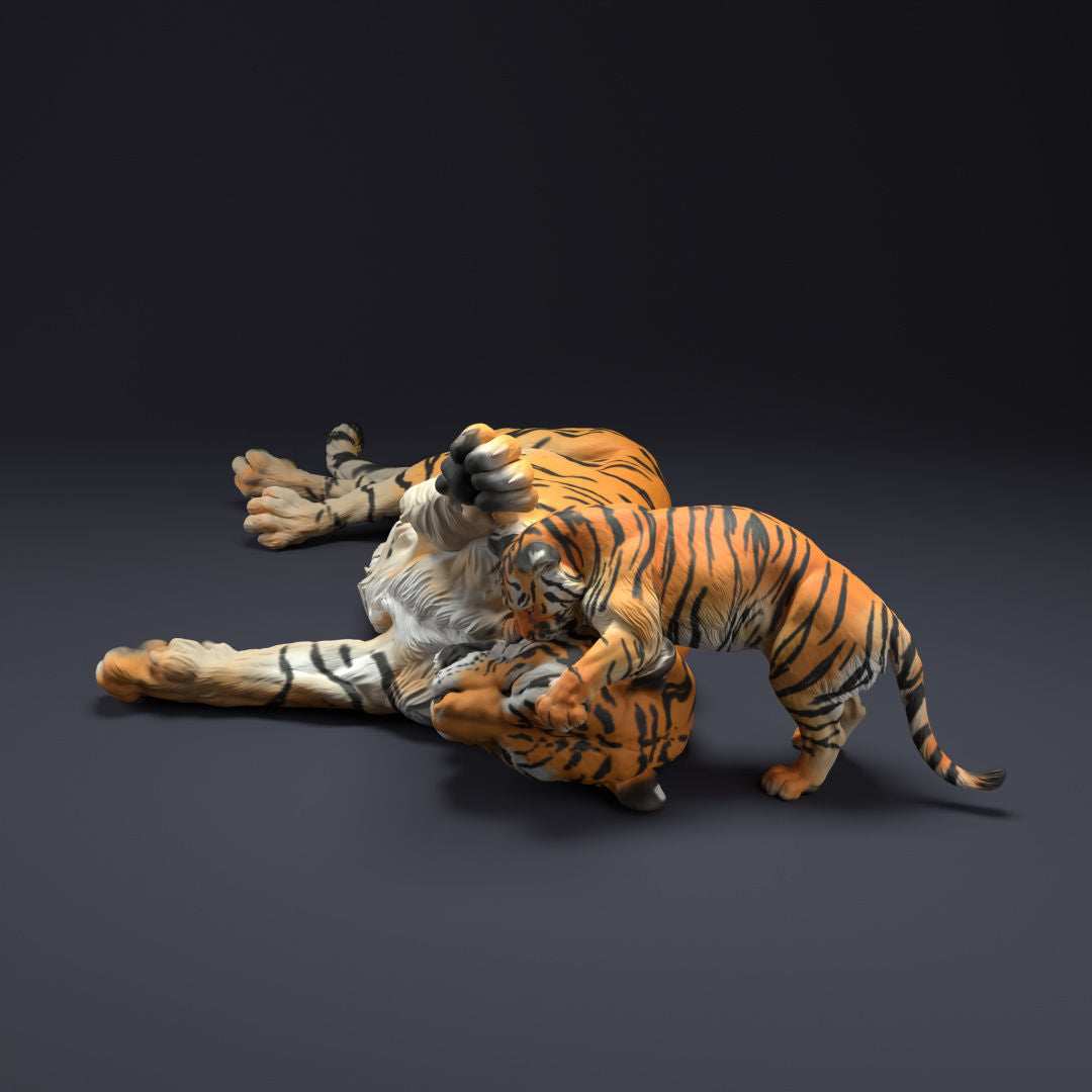 Tiger and cub - White ready to paint