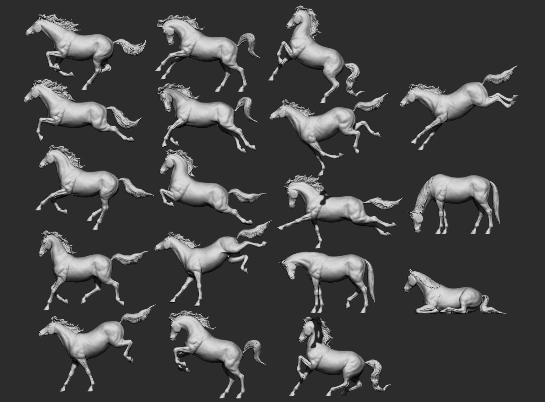 Choose your own resin horse - 18 poses - any scale – Horns from Heaven